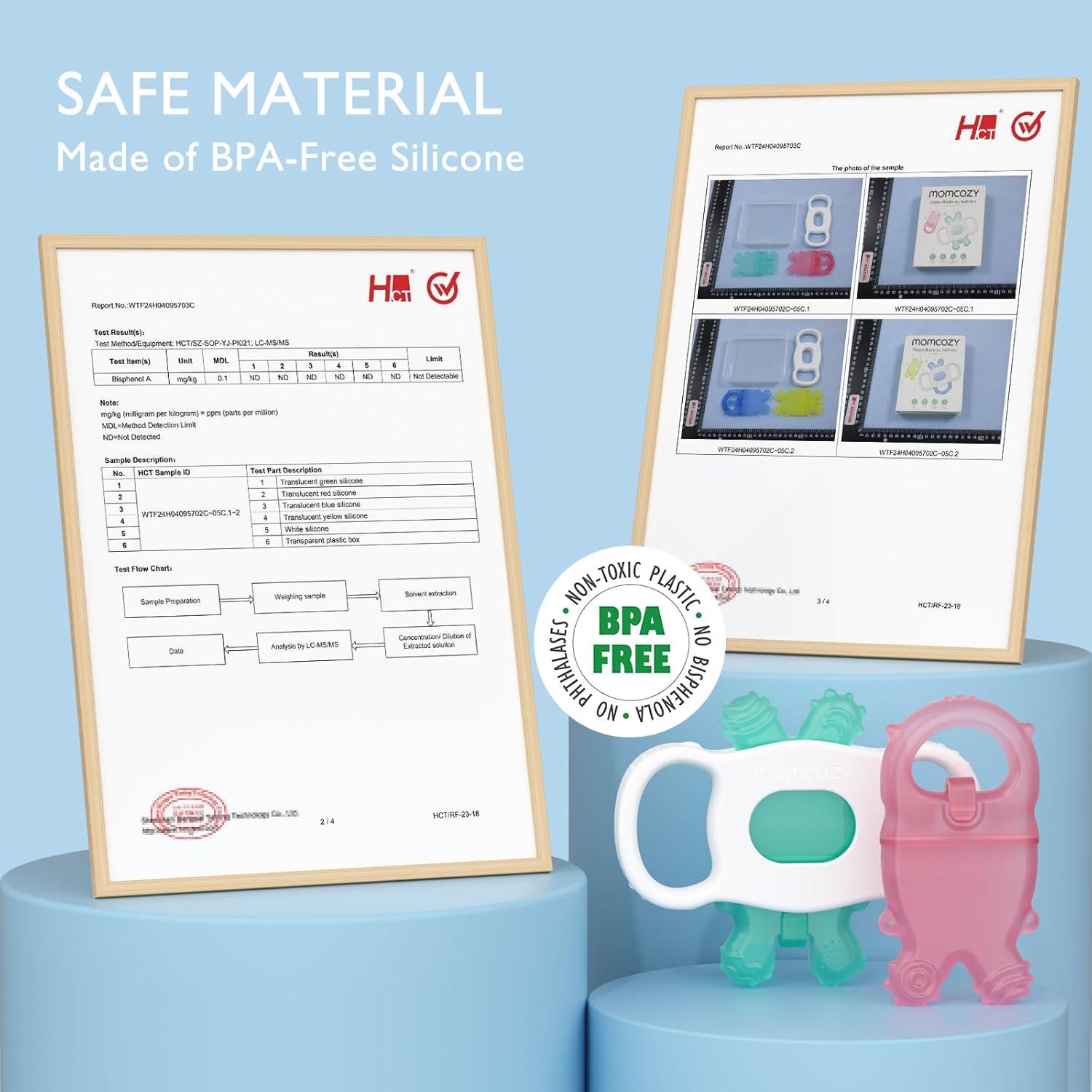 Mordedor Frío de Silicona Momcozy 2 Pcs Bebés 0-12 Meses