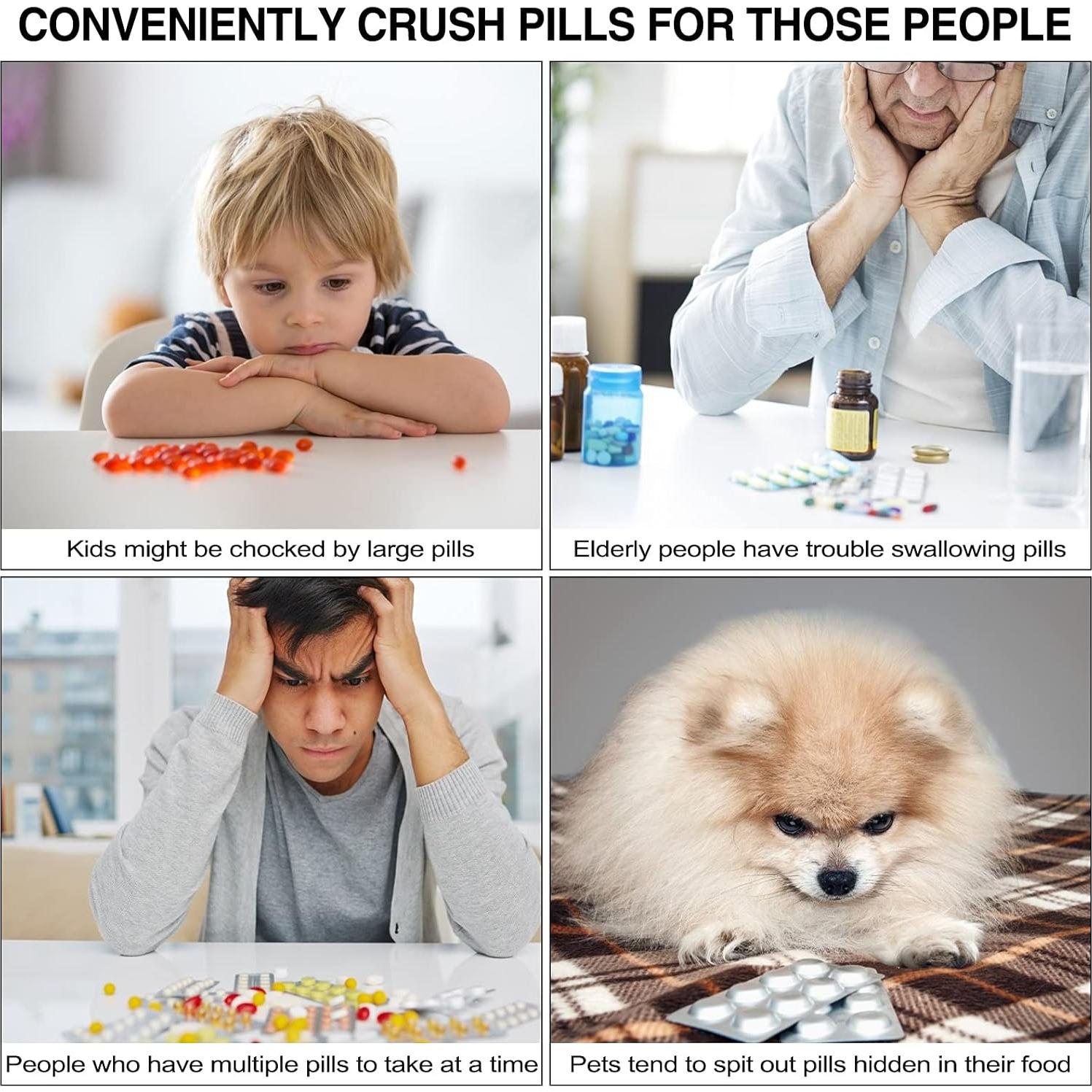 Triturador Eléctrico de Pastillas AUSSNICE - Pulveriza Tabletas a Polvo Fino