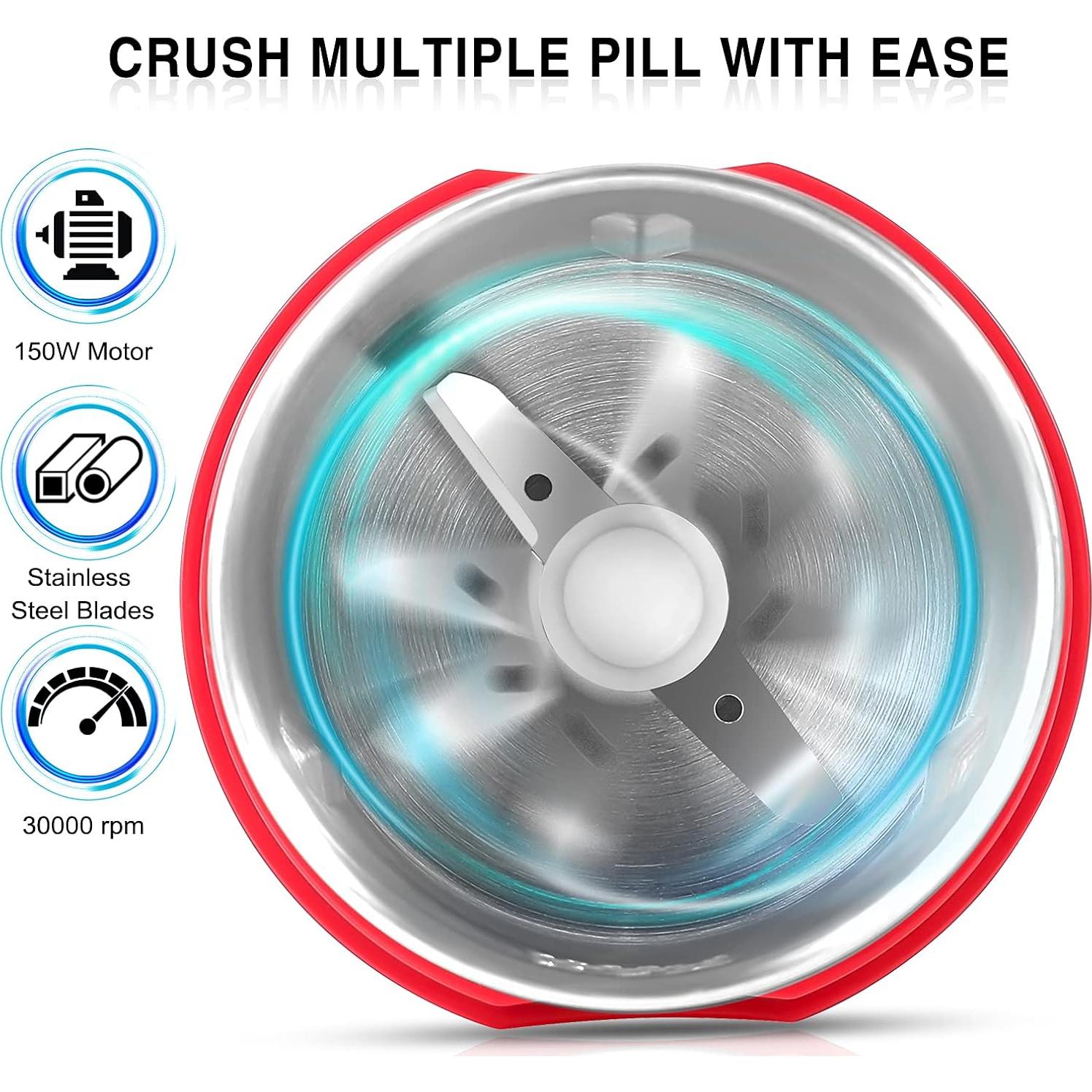 Triturador Eléctrico de Pastillas AUSSNICE - Pulveriza Tabletas a Polvo Fino