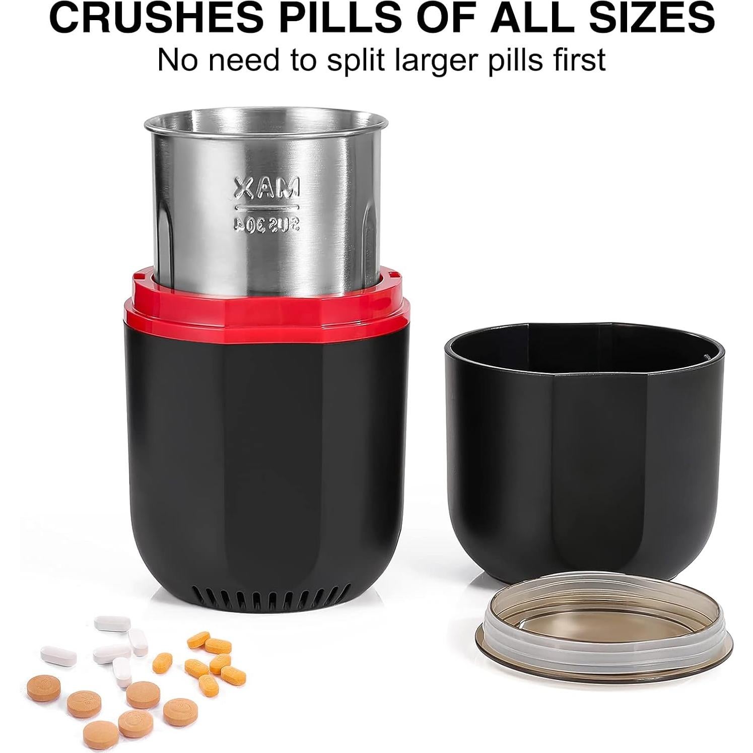 Triturador Eléctrico de Pastillas AUSSNICE - Pulveriza Tabletas a Polvo Fino