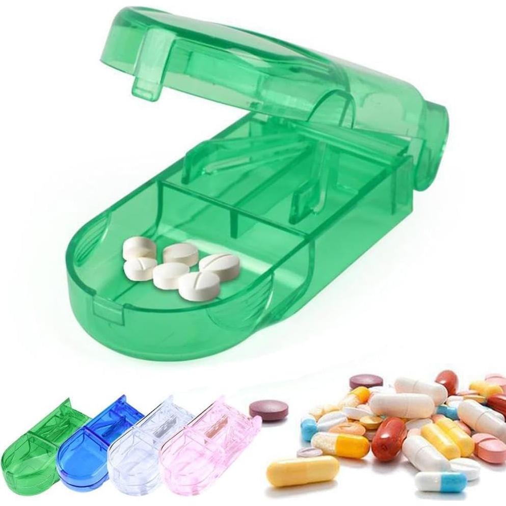 Cortador y triturador de pastillas Junfamilee 2 piezas