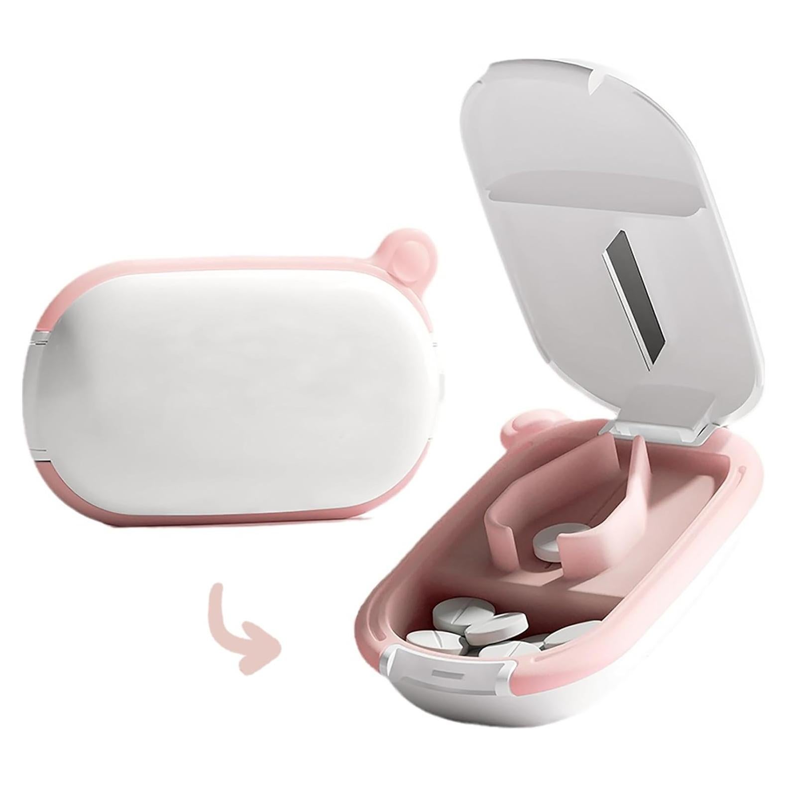 Cortador y Organizador de Pastillas MURRI&MURRDI Rosa 2 en 1