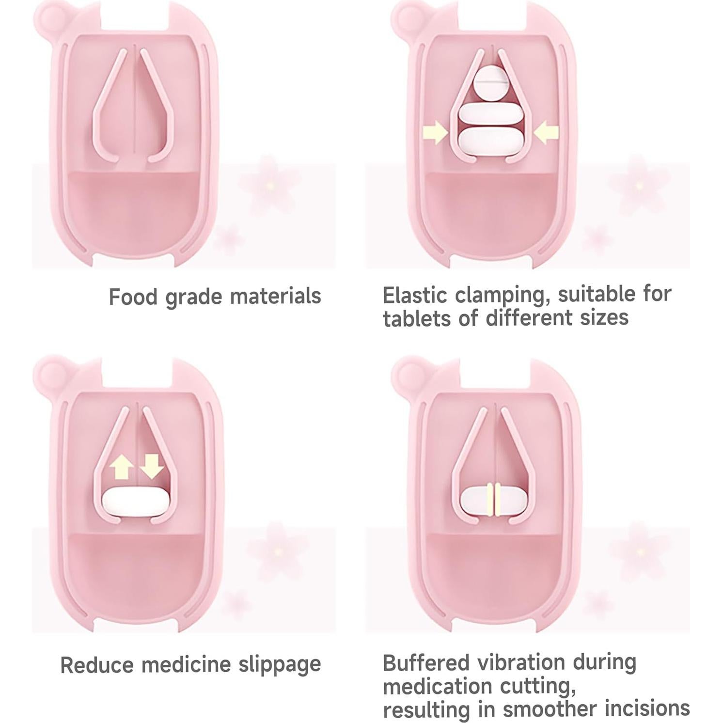 Cortador y Organizador de Pastillas MURRI&MURRDI Rosa 2 en 1