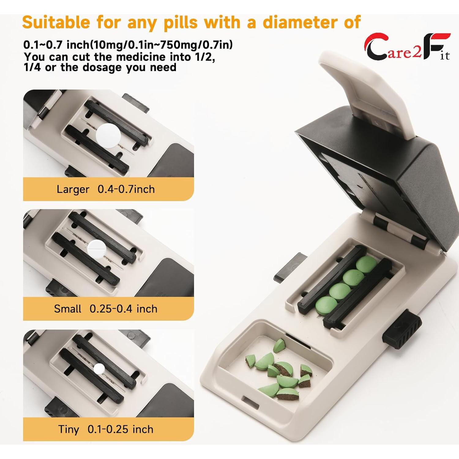 Cortador de Pastillas Care2fit Blanco - Aluminio y Acero Inoxidable