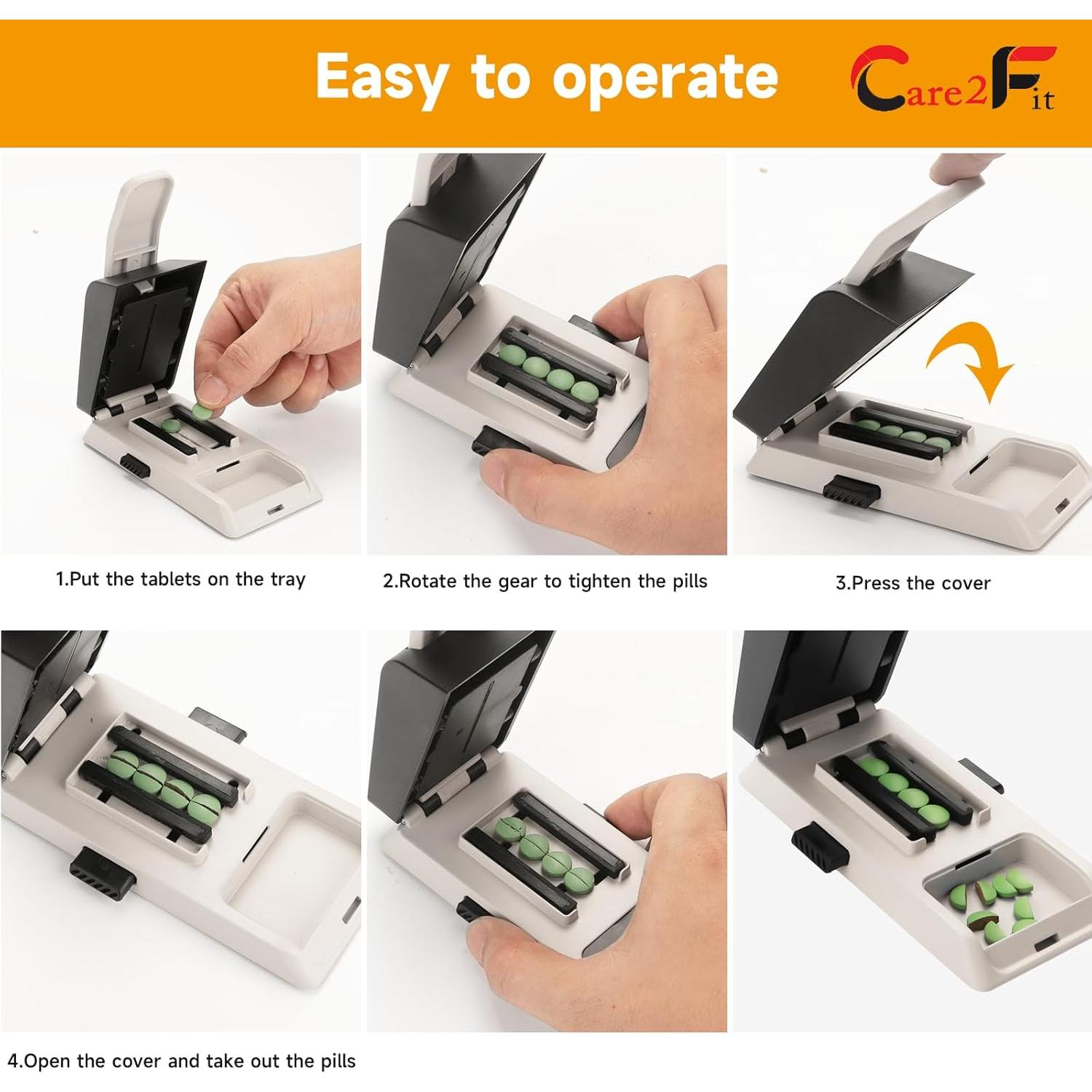 Cortador de Pastillas Care2fit Blanco - Aluminio y Acero Inoxidable