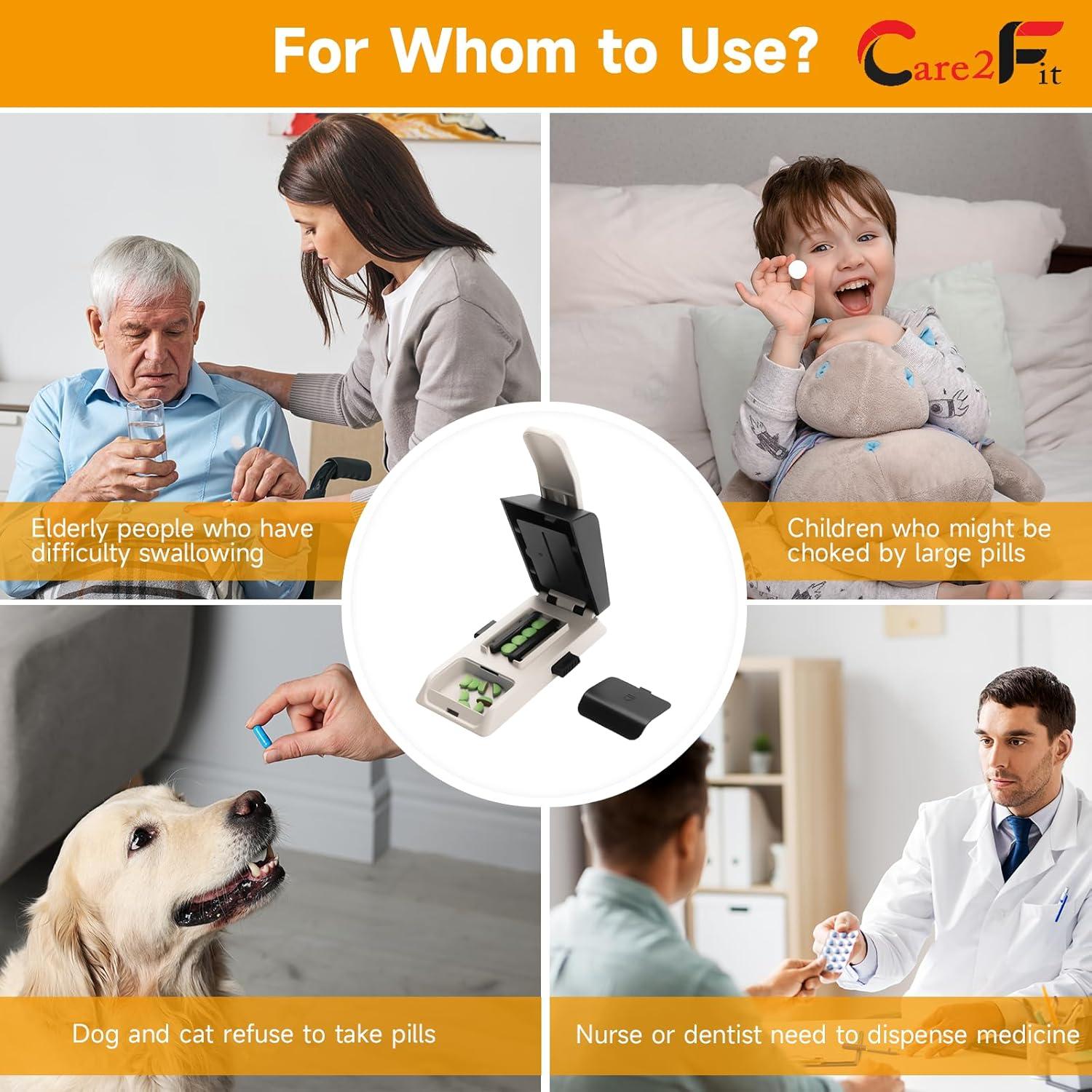 Cortador de Pastillas Care2fit Blanco - Aluminio y Acero Inoxidable