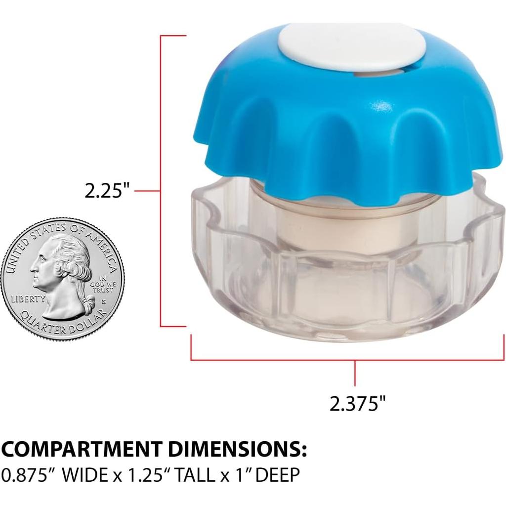 Triturador de Pastillas Ezy Dose Azul con Compartimento 9.5x15.9cm