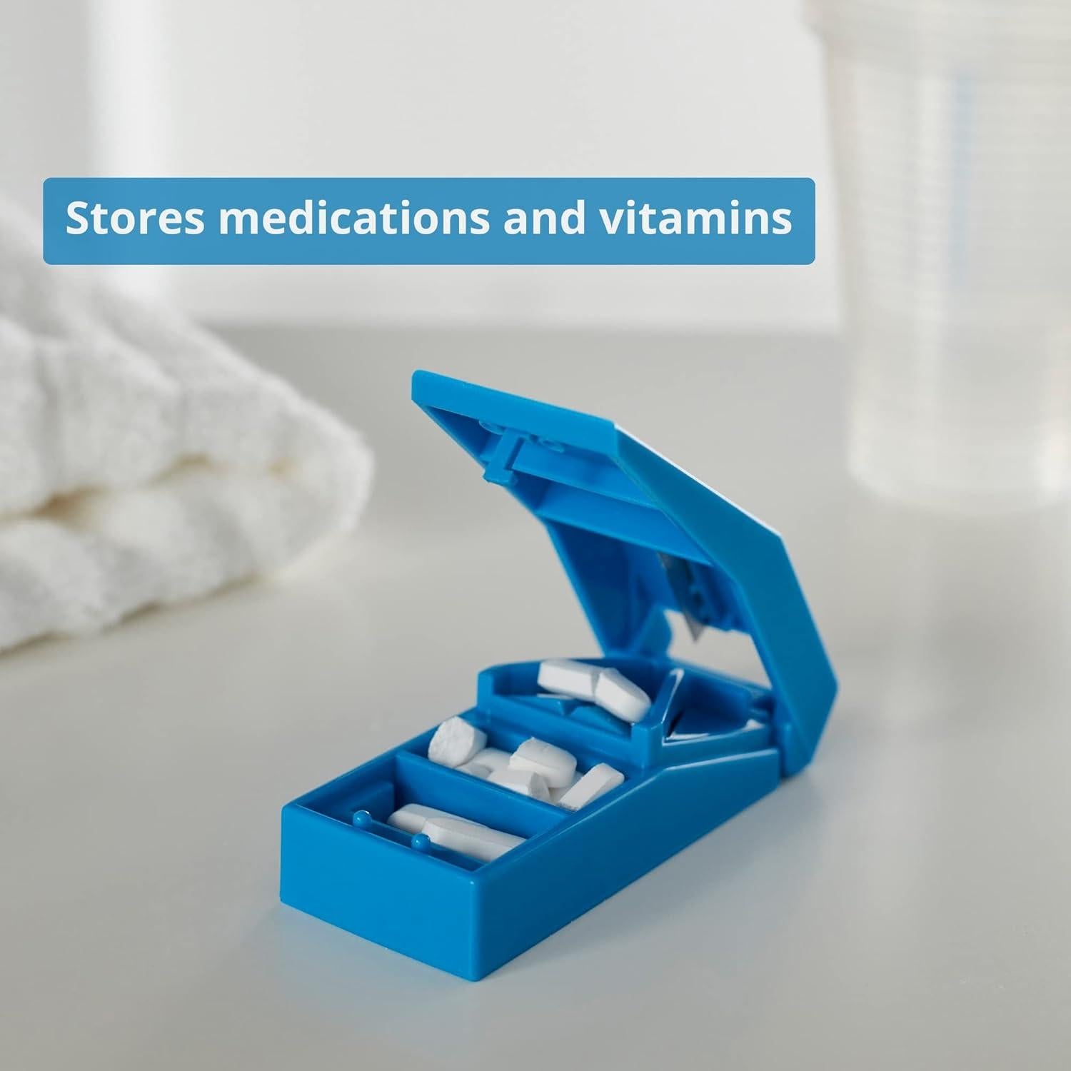 Cortador de Pastillas McKesson Azul con Almacenamiento Seguro