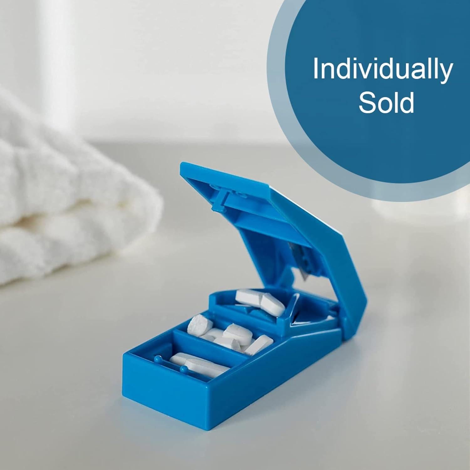 Cortador de Pastillas McKesson Azul con Almacenamiento Seguro