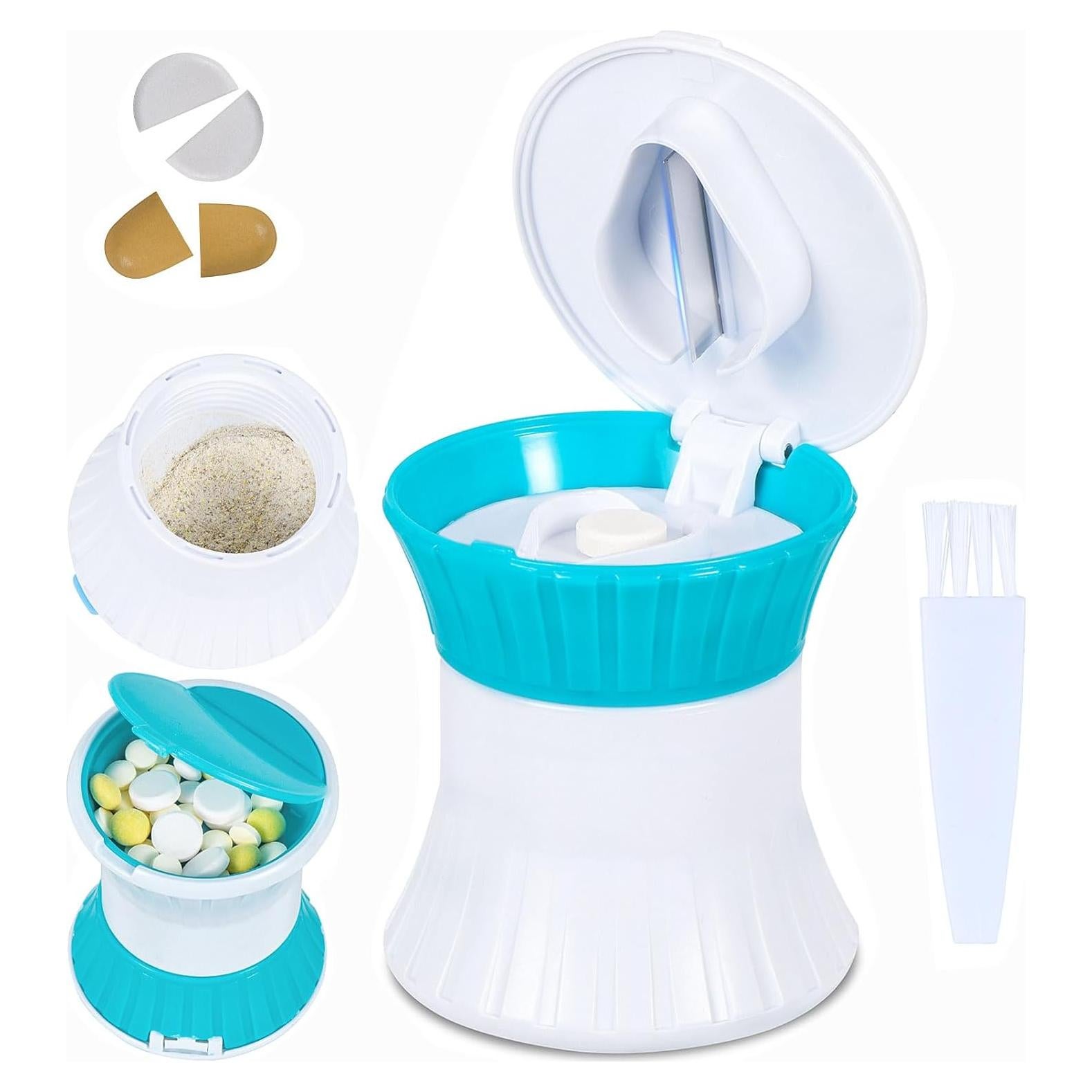 Cortador y Triturador de Pastillas Giramika 3 en 1 con Almacenamiento