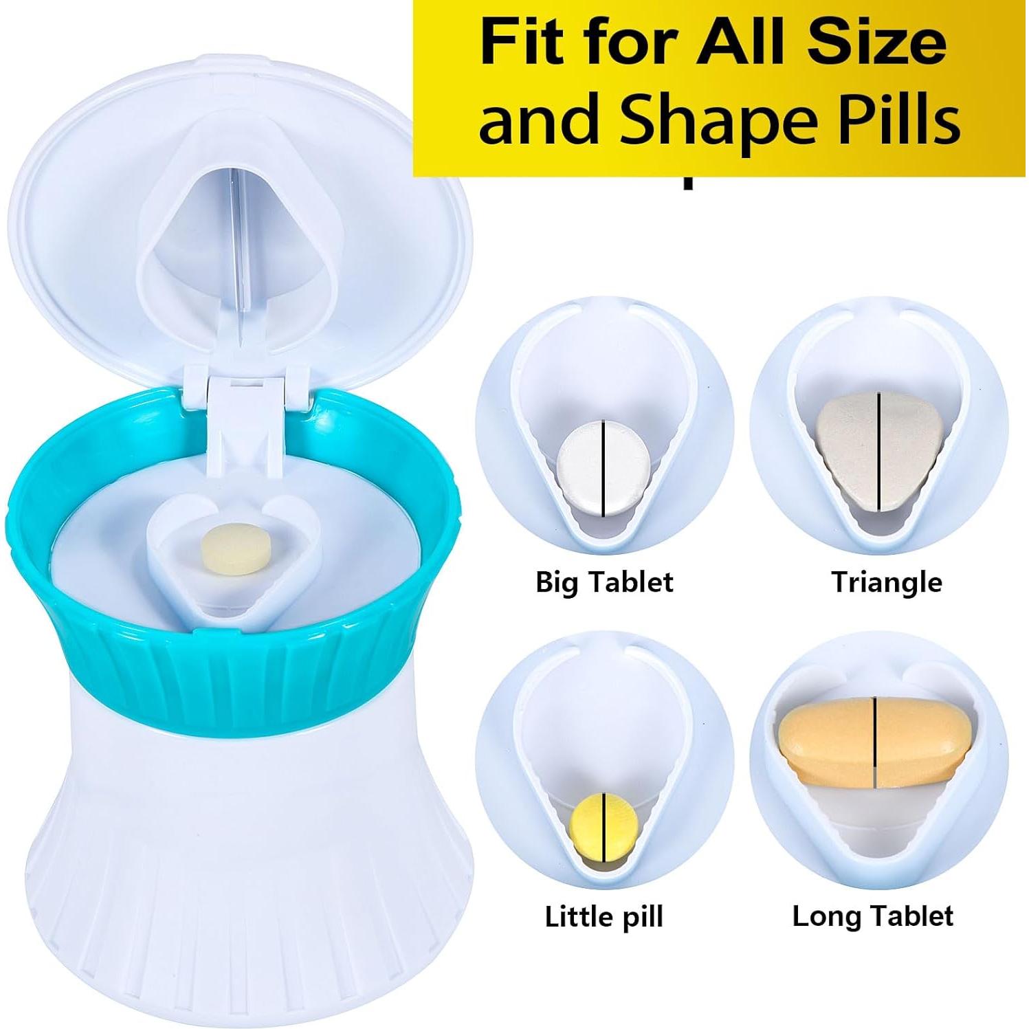 Cortador y Triturador de Pastillas Giramika 3 en 1 con Almacenamiento