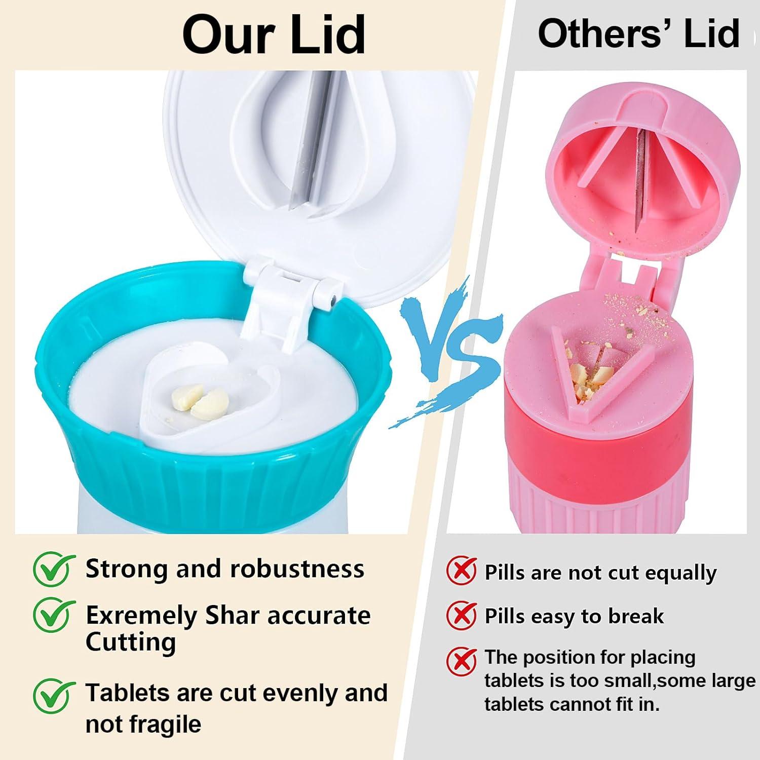 Cortador y Triturador de Pastillas Giramika 3 en 1 con Almacenamiento