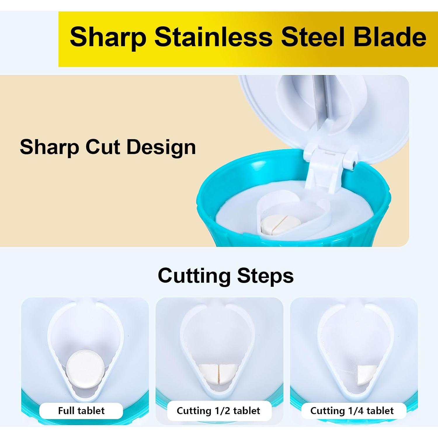 Cortador y Triturador de Pastillas Giramika 3 en 1 con Almacenamiento