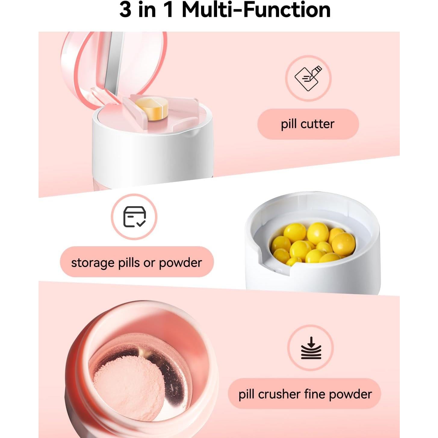 Triturador de Pastillas Cotatoc 3 en 1 Acero Inoxidable 90g