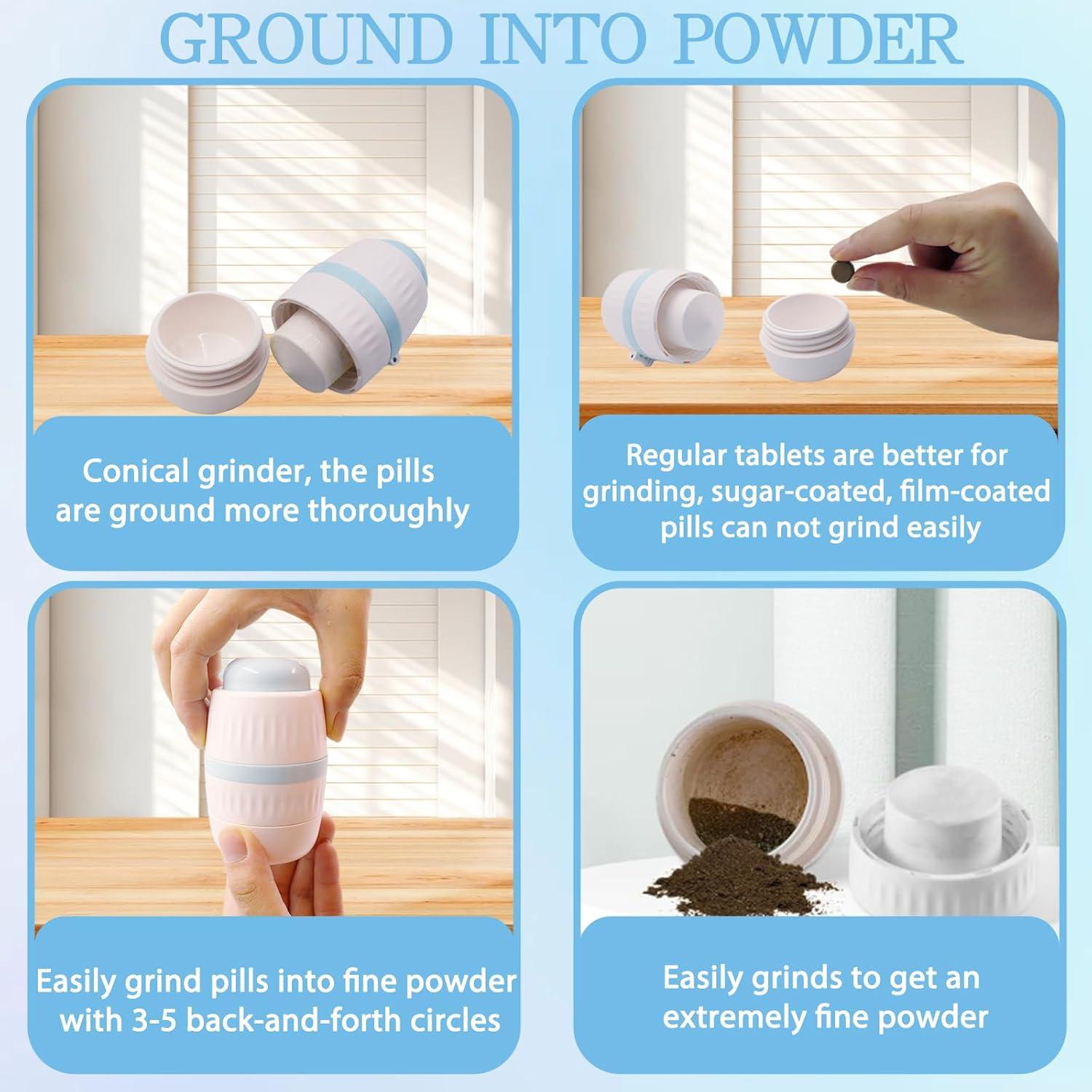 Cortador de Pastillas Yuxiu Tech 4 en 1 Azul - Divisor y Molinillo