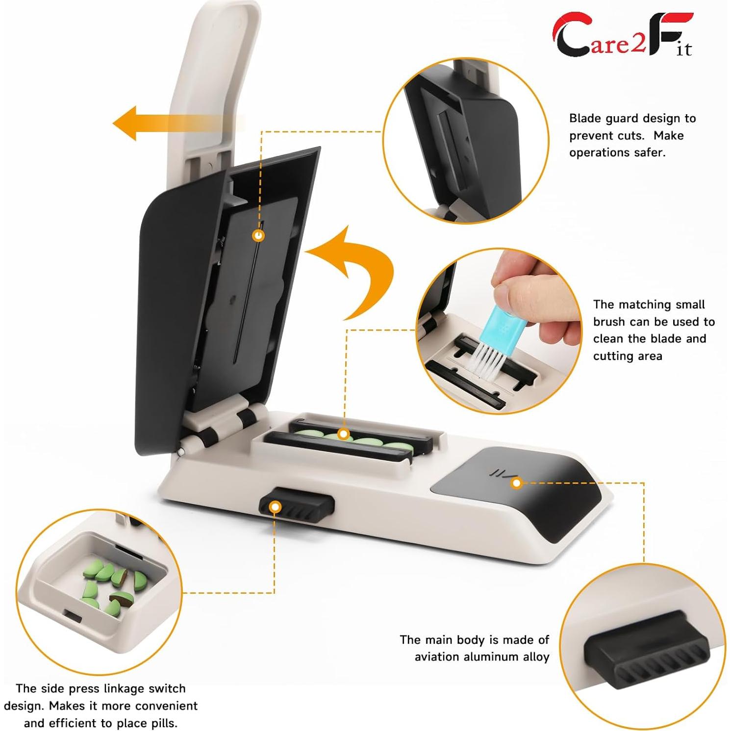Cortador de Pastillas Care2fit 2025 - Aluminio y Acero Inoxidable