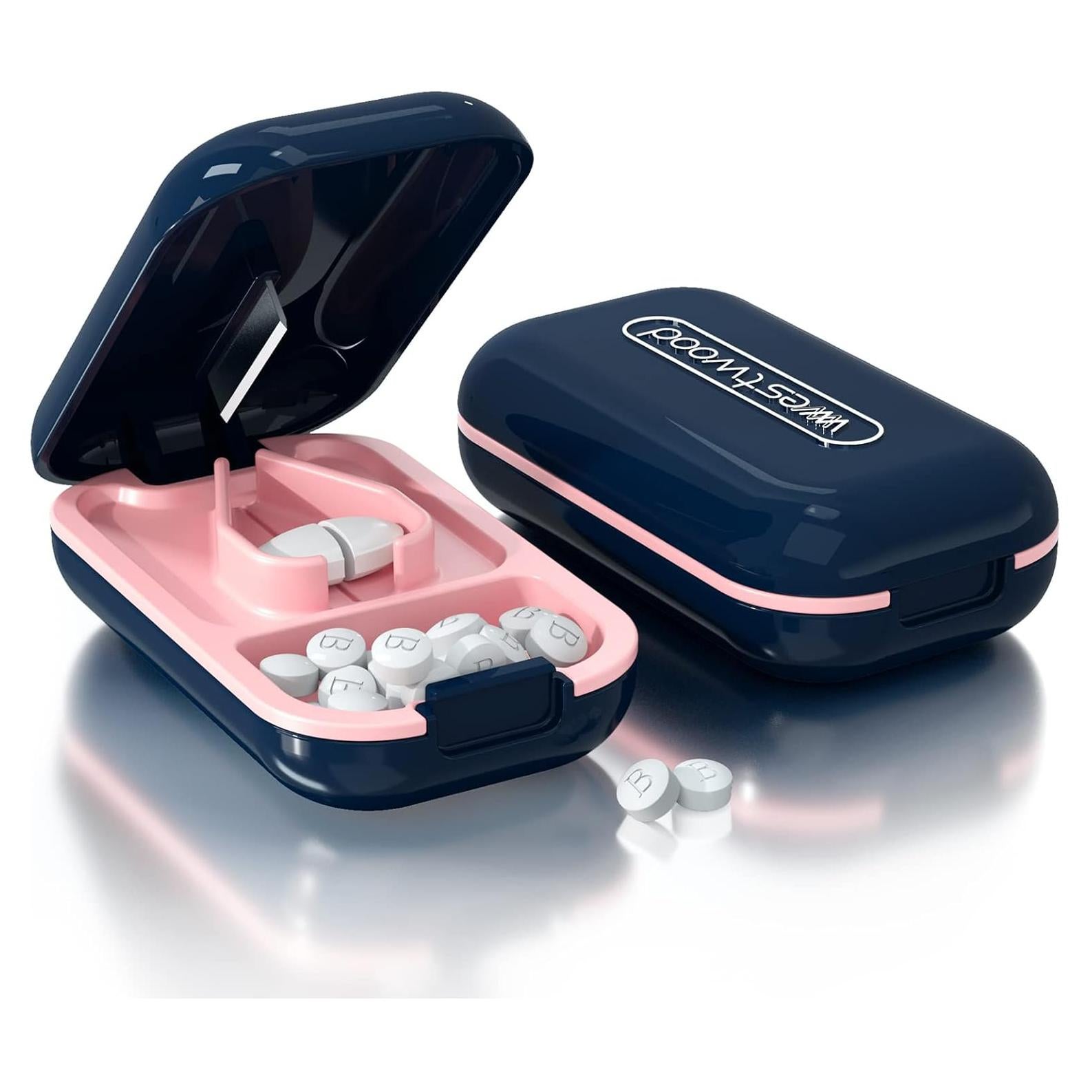 Cortador de Pastillas MAIAHU Azul, Divisor de Pastillas Compacto