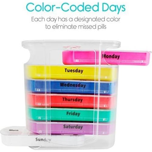Organizador de Pastillas Apilable Vive - 7 Días 4 Veces al Día