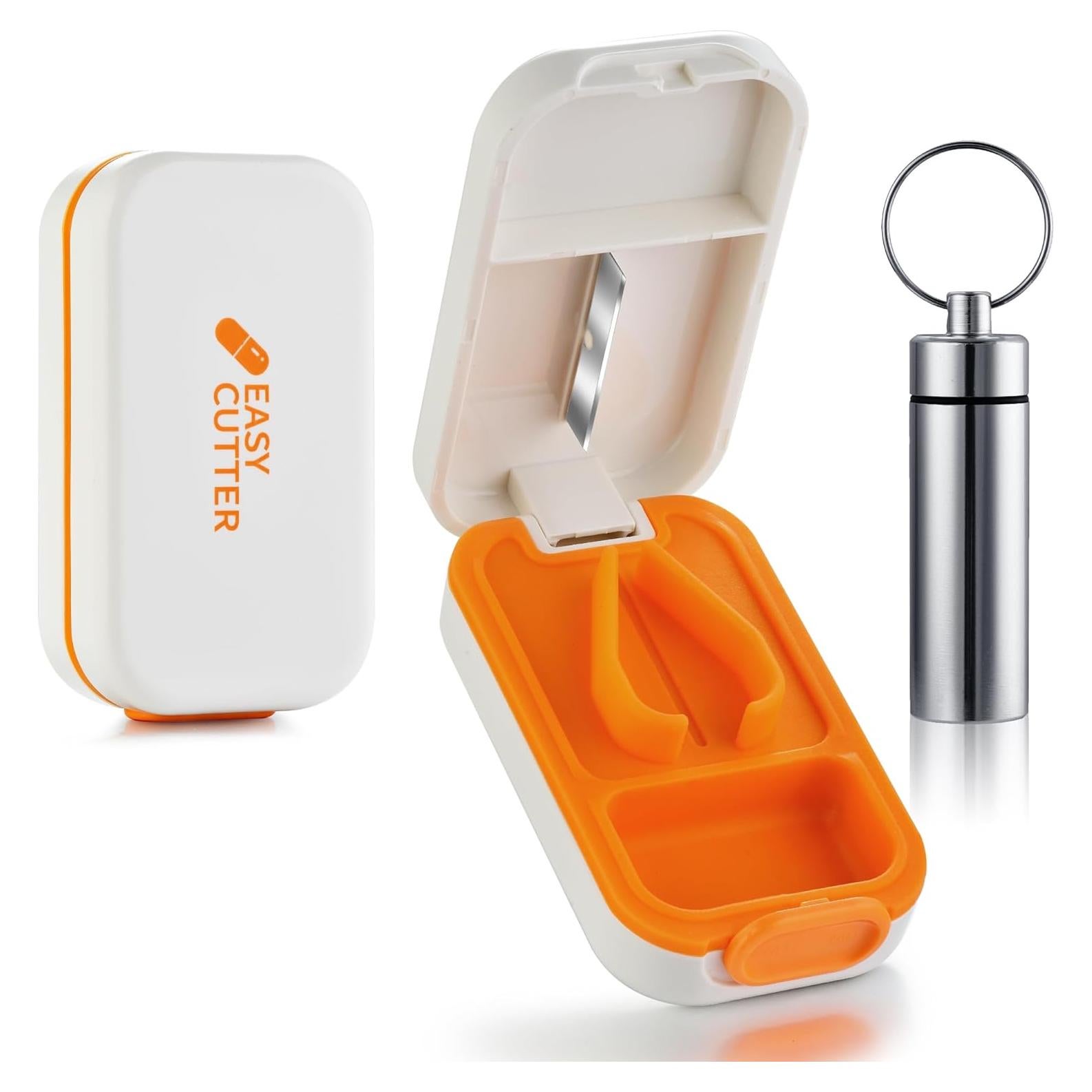 Cortador de Pastillas RICHCEE con Portapastillas - Blanco-Naranja