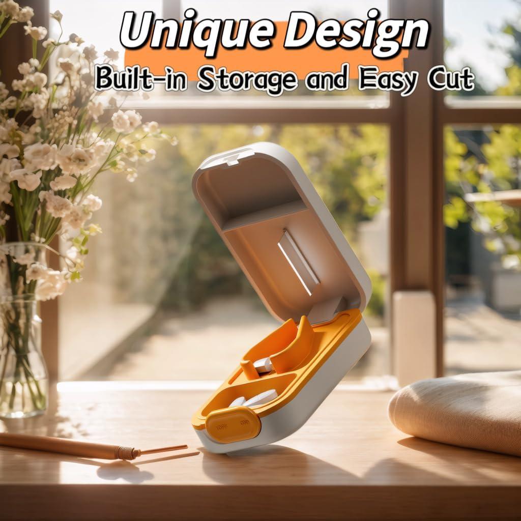 Cortador de Pastillas RICHCEE con Portapastillas - Blanco-Naranja