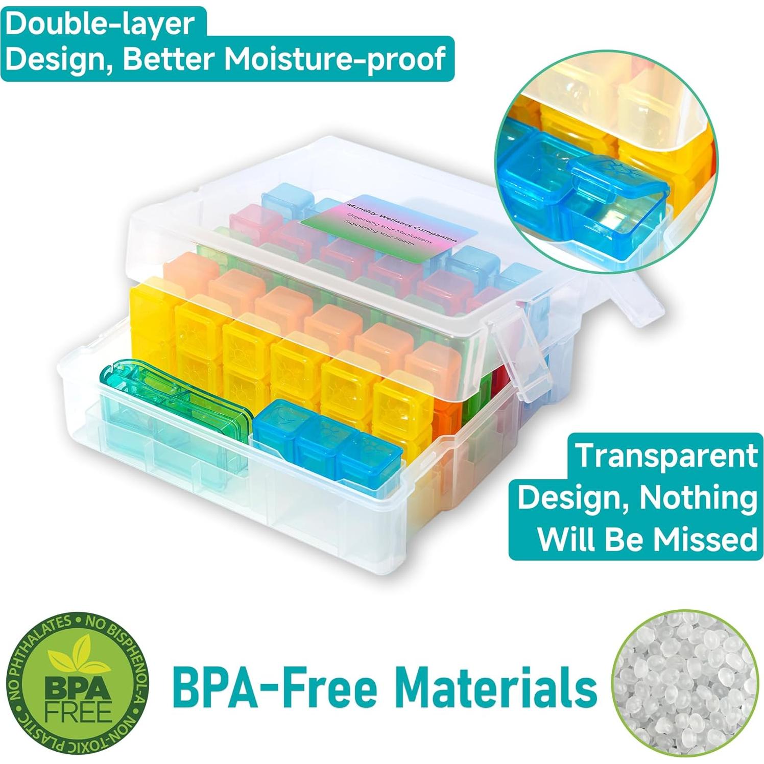 Organizador de Pastillas Mensual Bovintex 3 Veces al Día Blanco