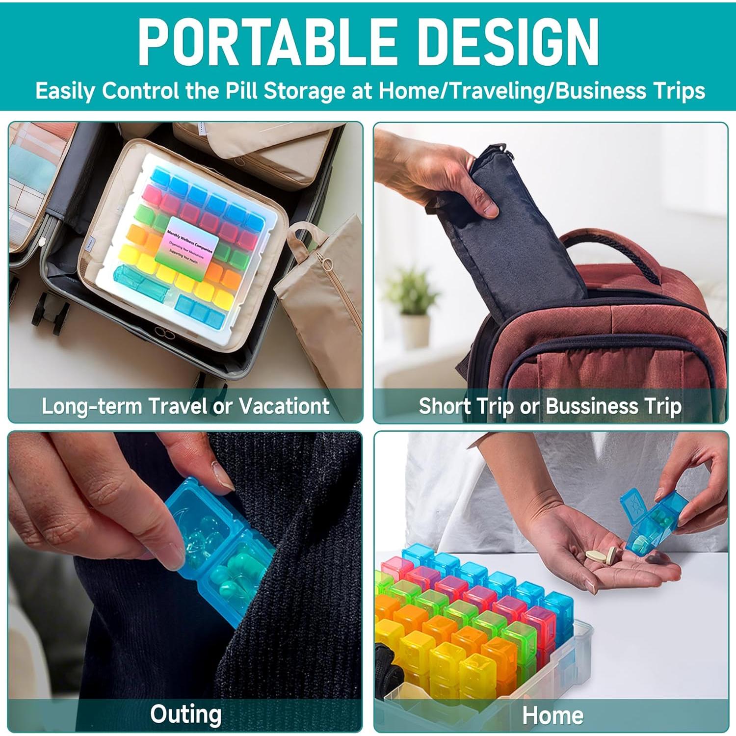 Organizador de Pastillas Mensual Bovintex 3 Veces al Día Blanco