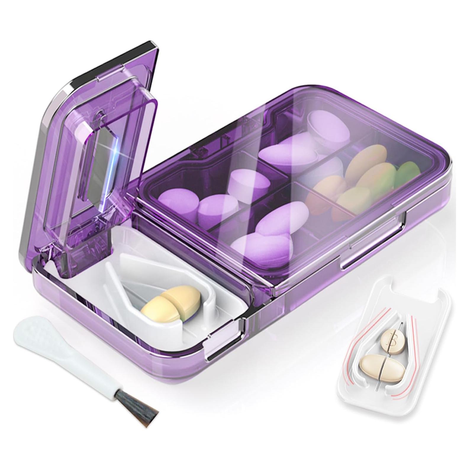 Cortador de Pastillas y Organizador JohnBee 2 en 1 - Púrpura