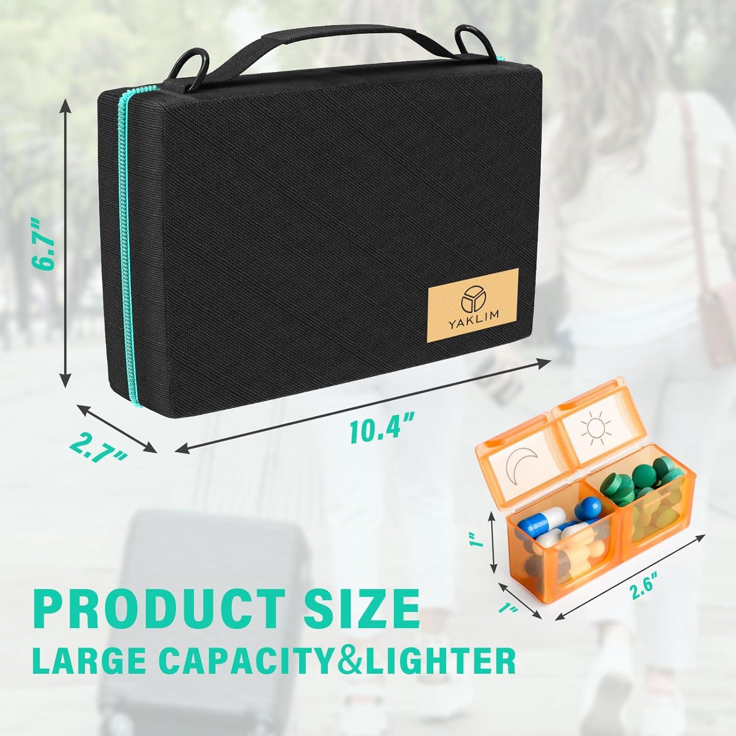 Organizador de Pastillas Mensual Yaklim AM PM con Cortador y Etiquetas