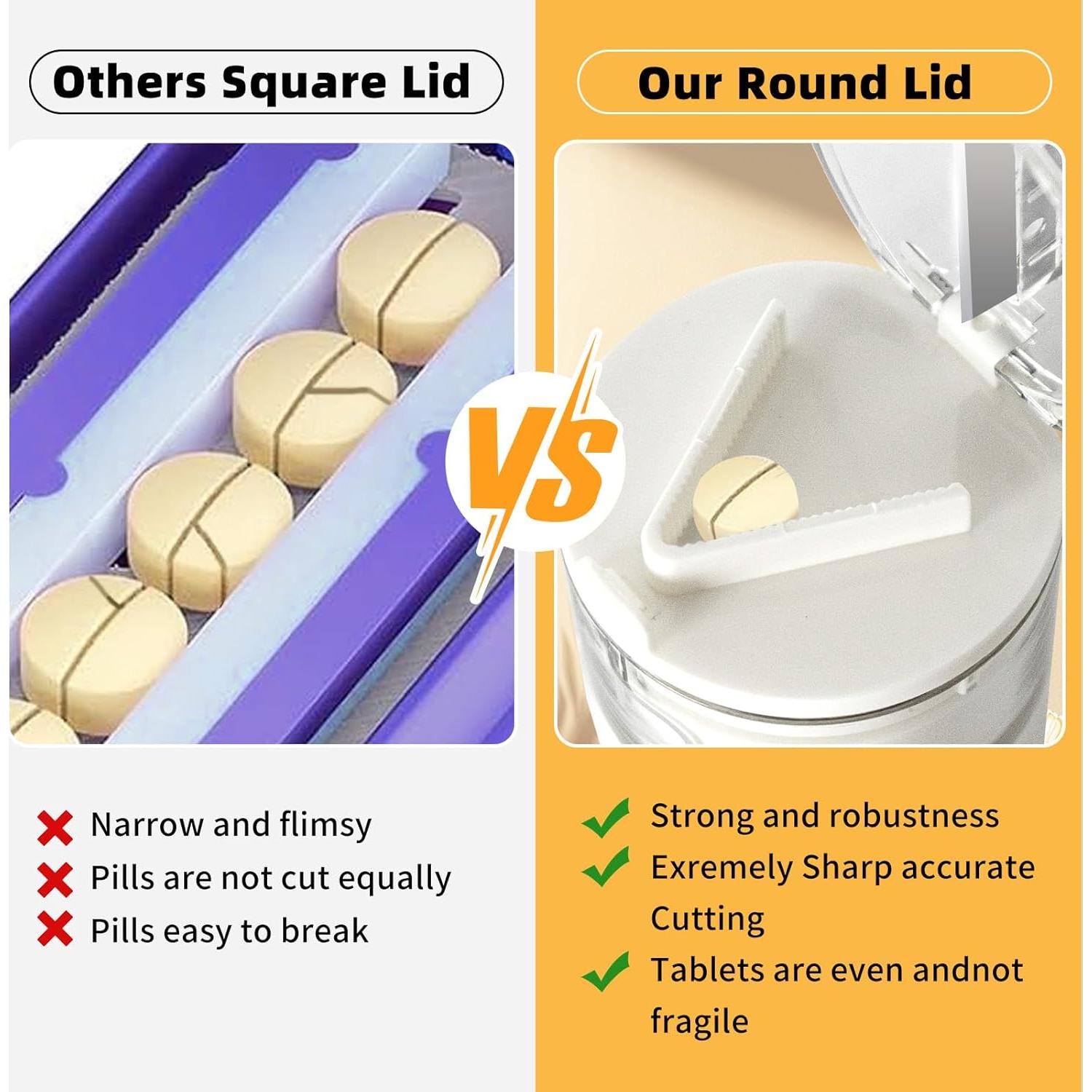 Triturador y Cortador de Pastillas 4-en-1 Gusil, Blanco