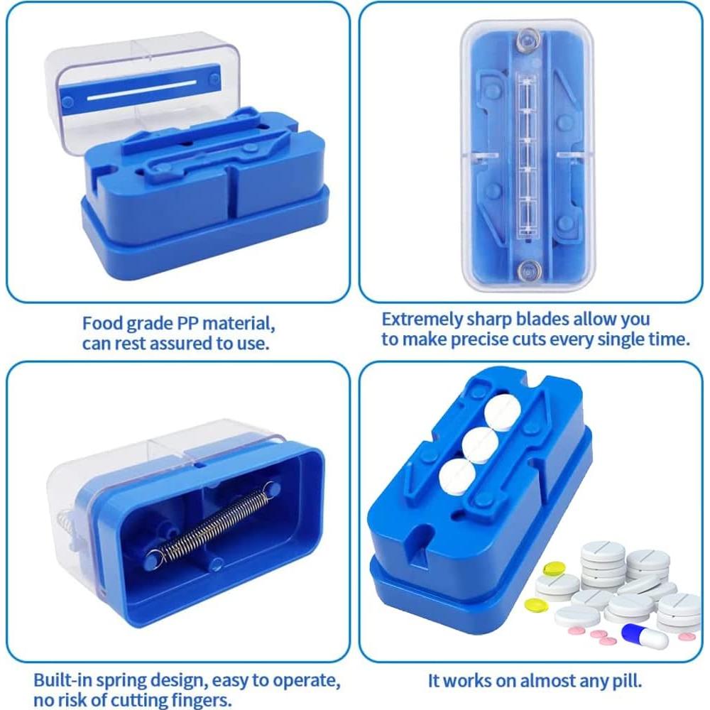 Cortador de Pastillas Abnaok - Divisor Ajustable de Medicamentos