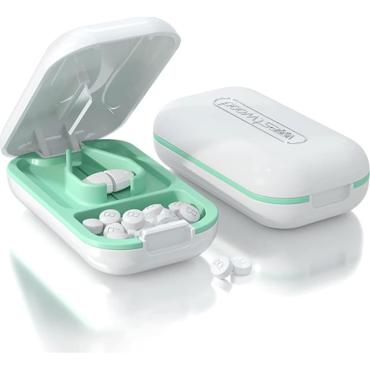 Cortador de Pastillas CFMOUR Ajustable con Organizador Blanco