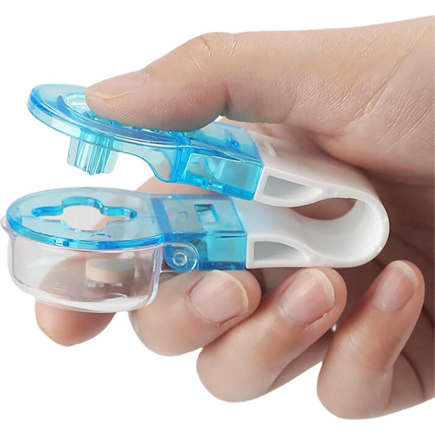 Dispensador de Pastillas Portátil Azul Junfamilee - Cortador y Almacenamiento