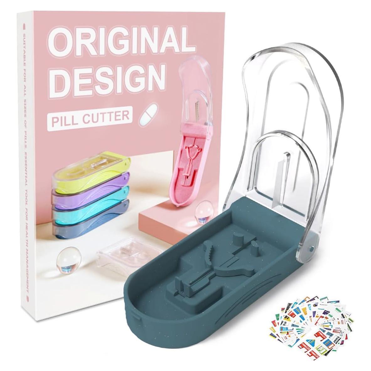 Cortador de Pastillas E ENASUE Gris con Etiquetas Medicamentos