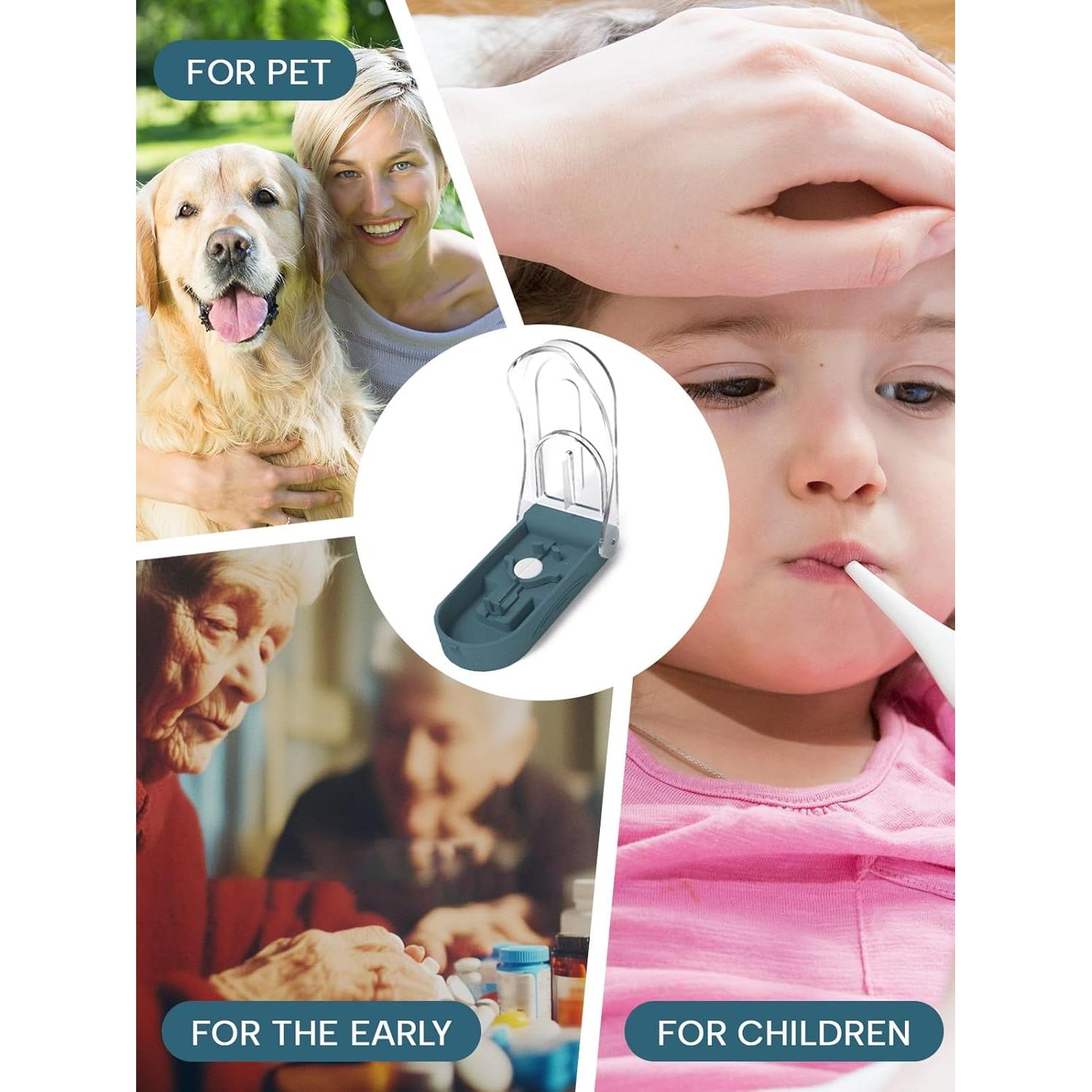 Cortador de Pastillas E ENASUE Gris con Etiquetas Medicamentos