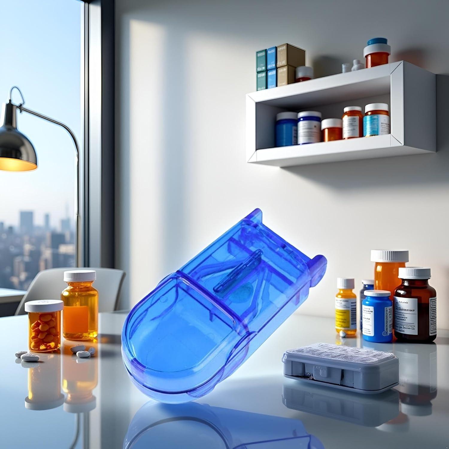 Cortador de Pastillas Sluswallow Azul con Dispensador 13cm