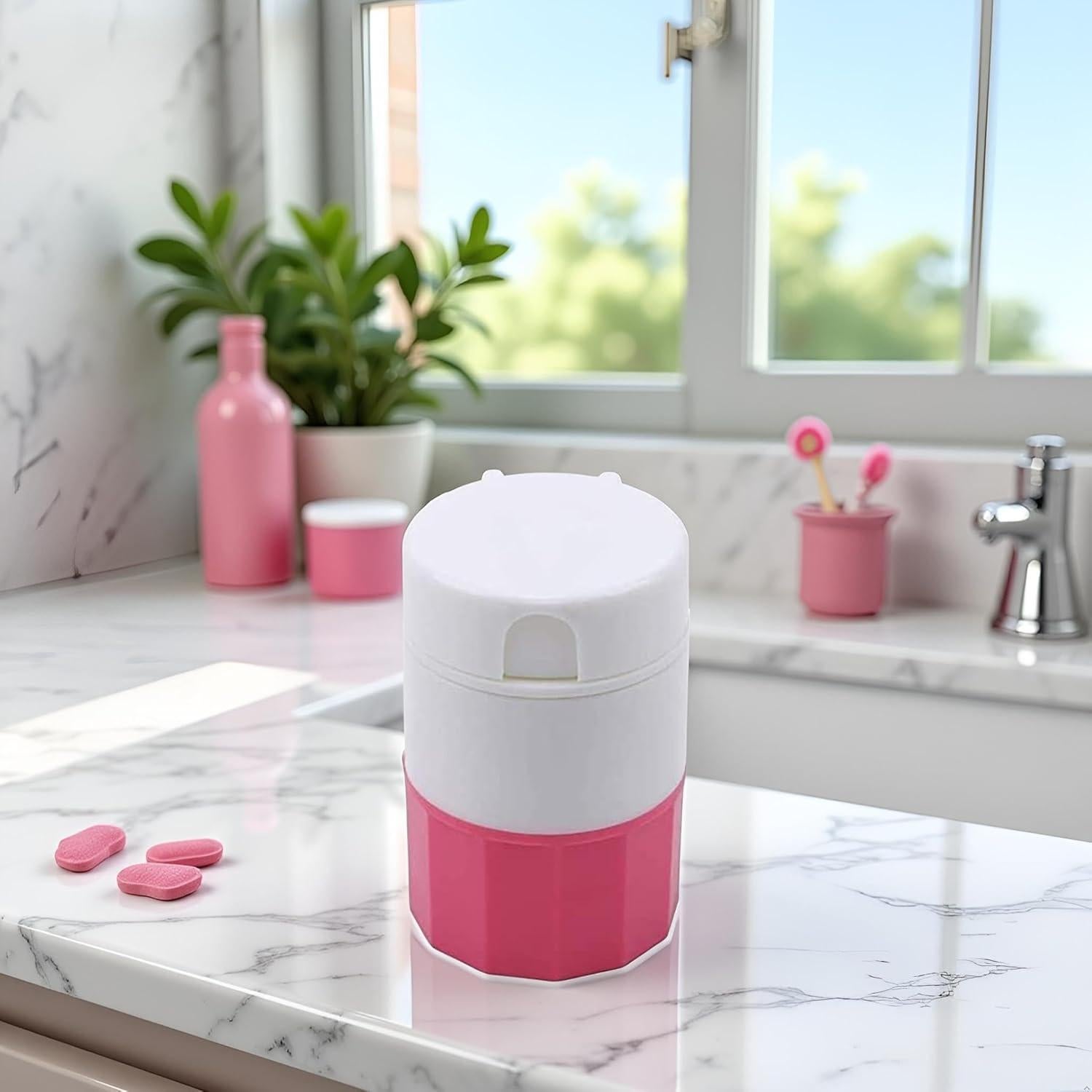 Triturador de Pastillas Htppzjr Multifuncional Rosa 9x8cm