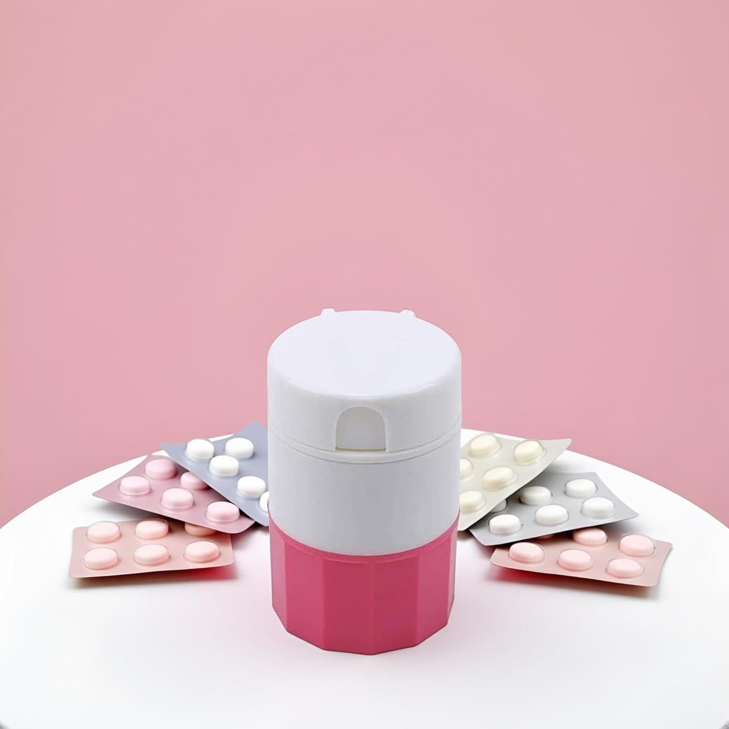 Triturador de Pastillas Htppzjr Multifuncional Rosa 9x8cm