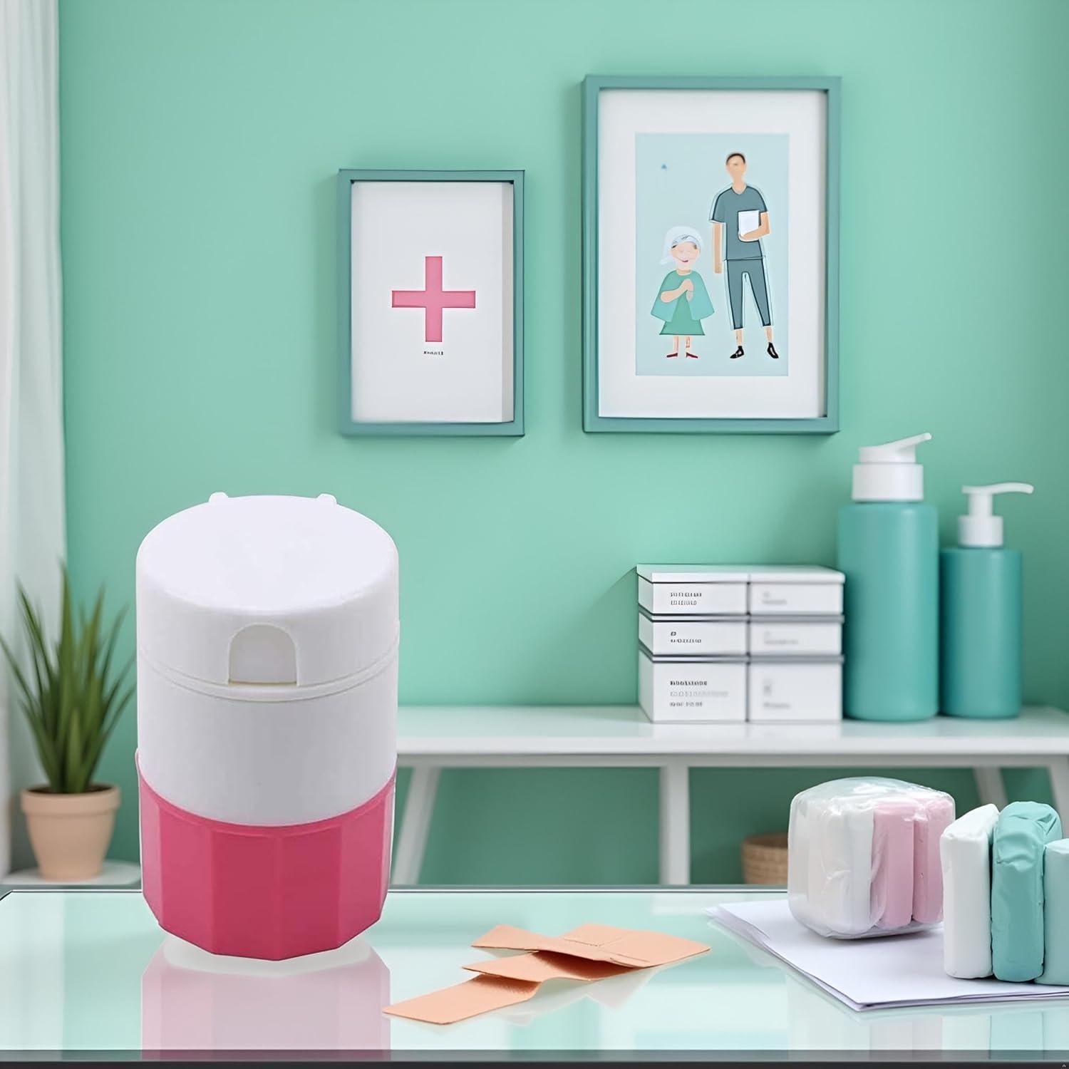 Triturador de Pastillas Htppzjr Multifuncional Rosa 9x8cm