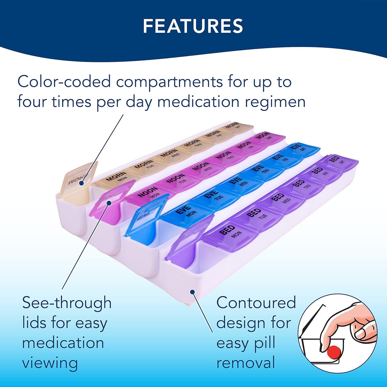 Organizador de Pastillas Apex Mediplanner 7 Días 4 Veces al Día