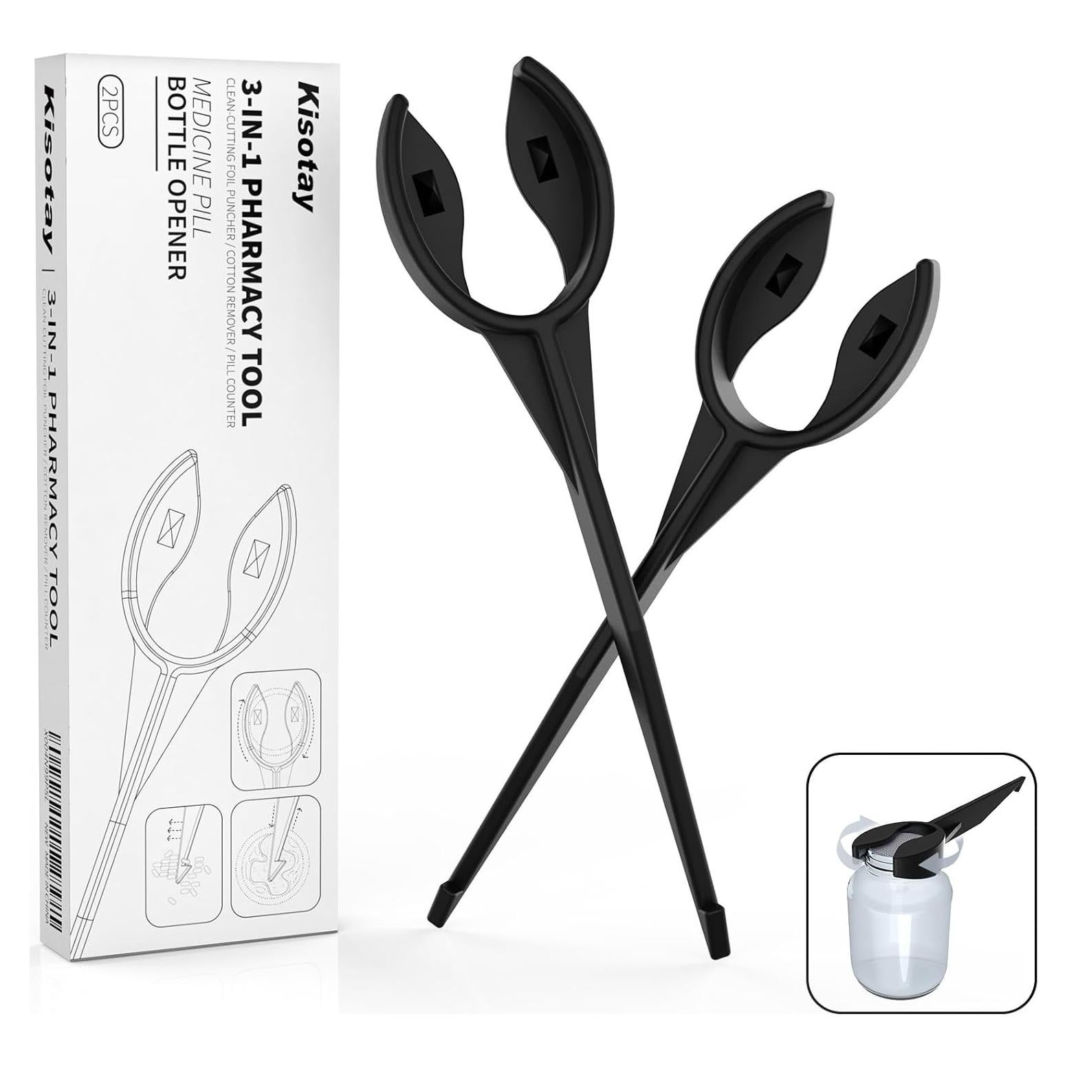 Abridor de Botellas de Pastillas Kisotay 3 en 1 Multifuncional