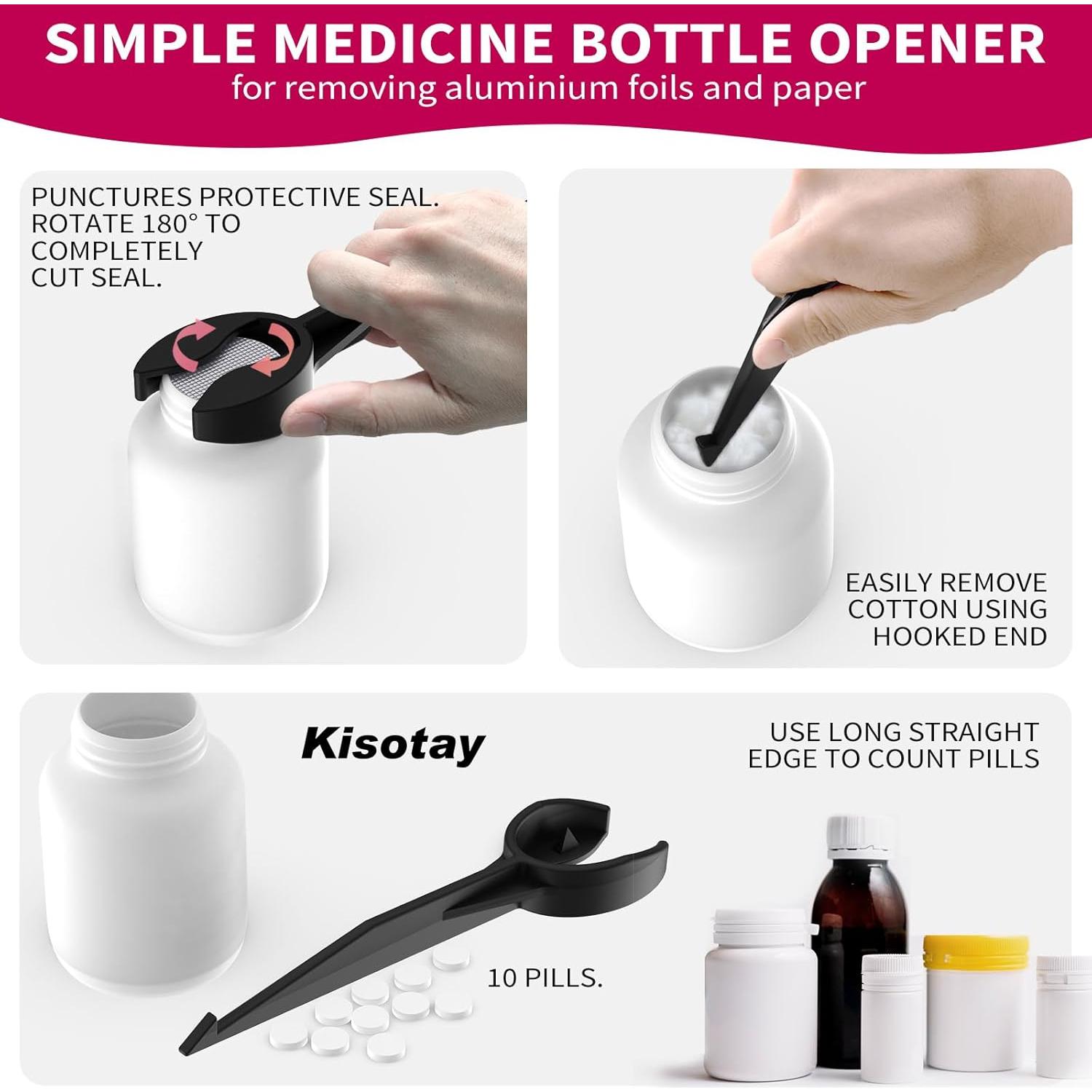 Abridor de Botellas de Pastillas Kisotay 3 en 1 Multifuncional