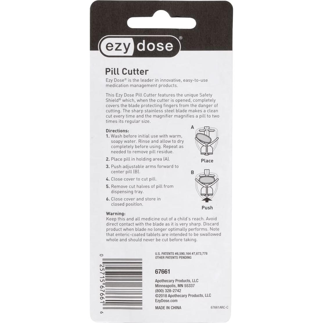 Cortador de Pastillas Ezy Dose con Escudo de Seguridad - 2 Unidades