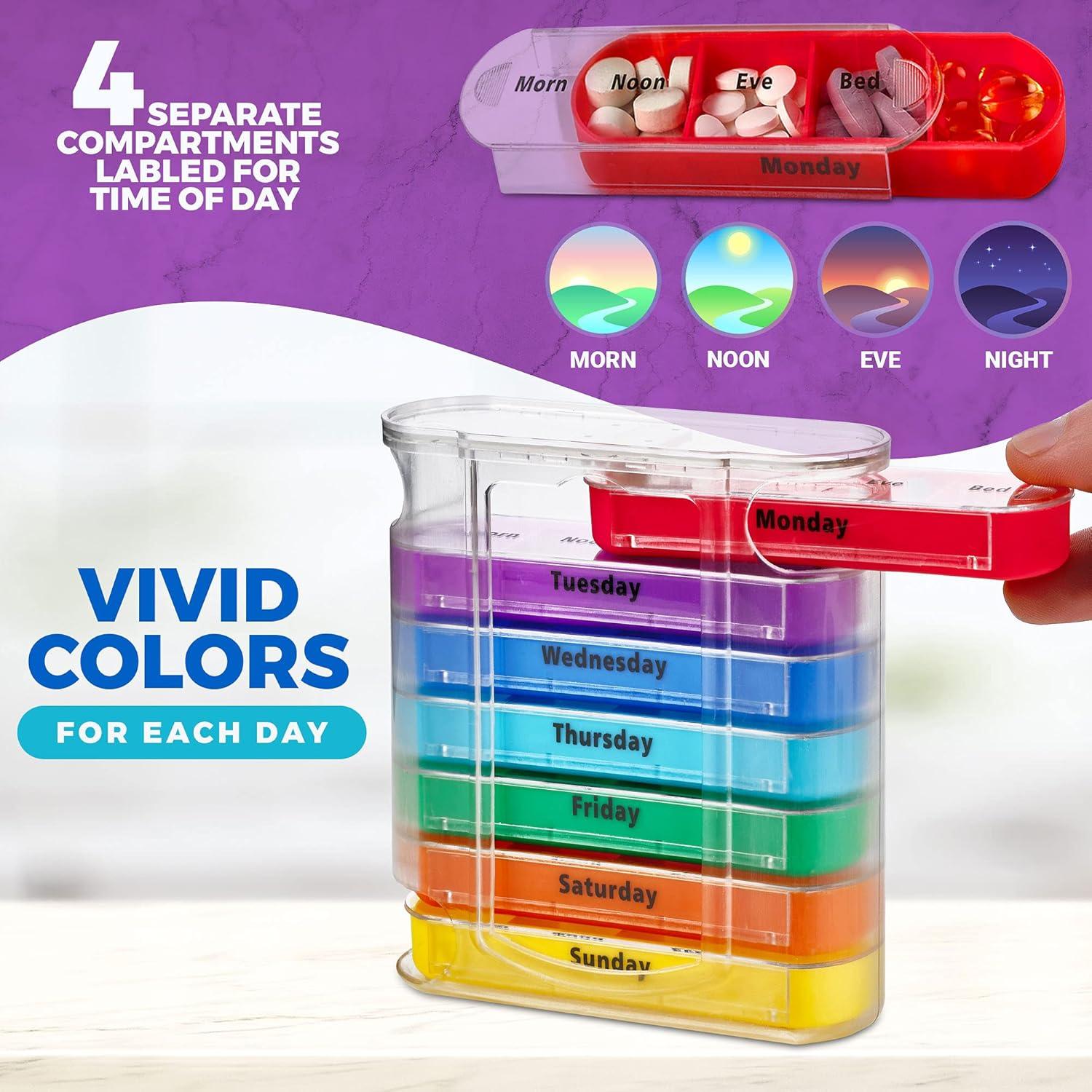 Organizador Semanal de Pastillas MEDca con Cortador V-Grip