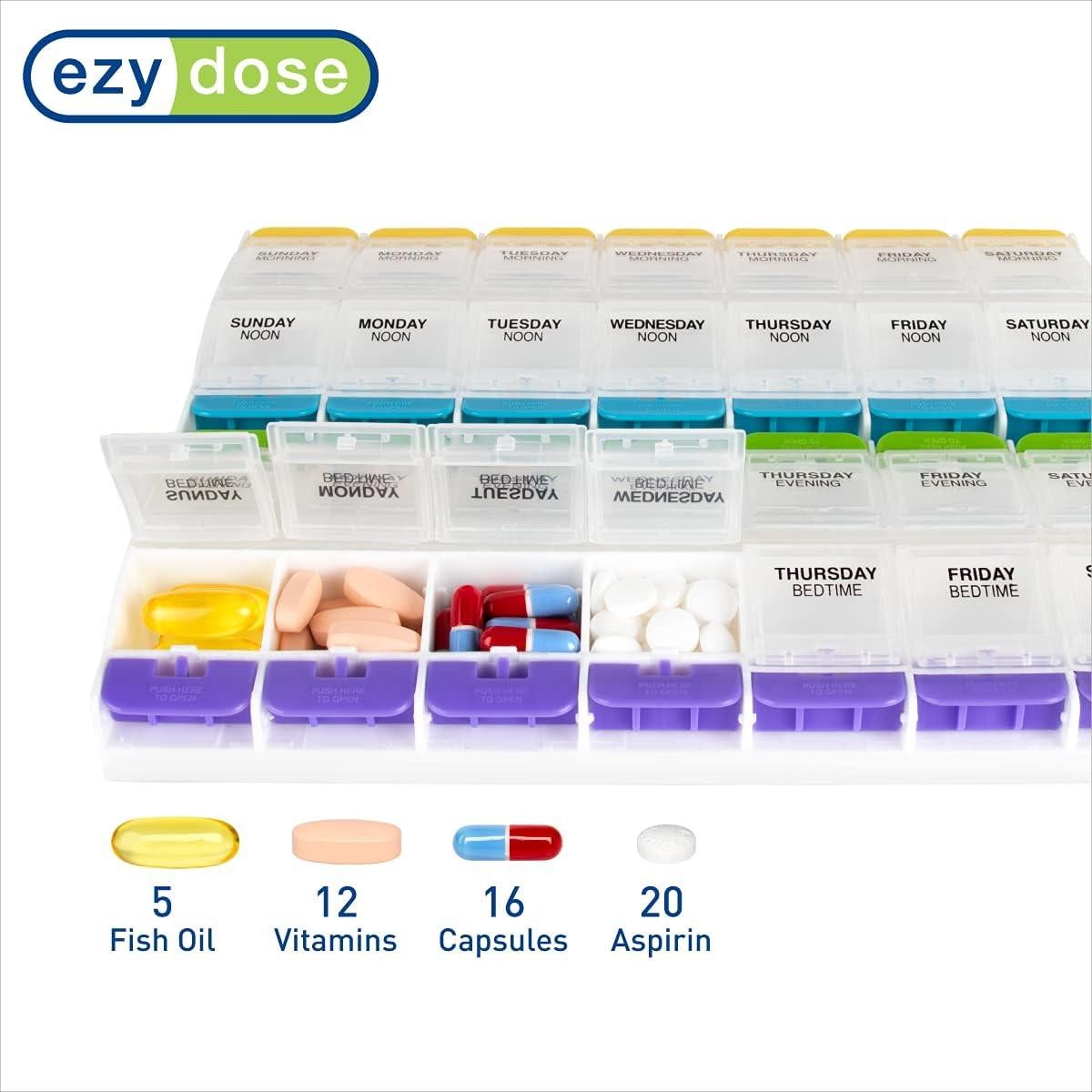 Organizador de Pastillas Semanal Ezy Dose Extra Grande 4 Dosis