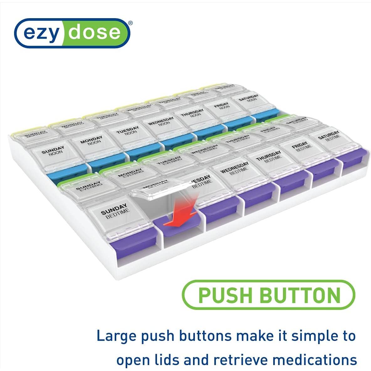 Organizador de Pastillas Semanal Ezy Dose Extra Grande 4 Dosis