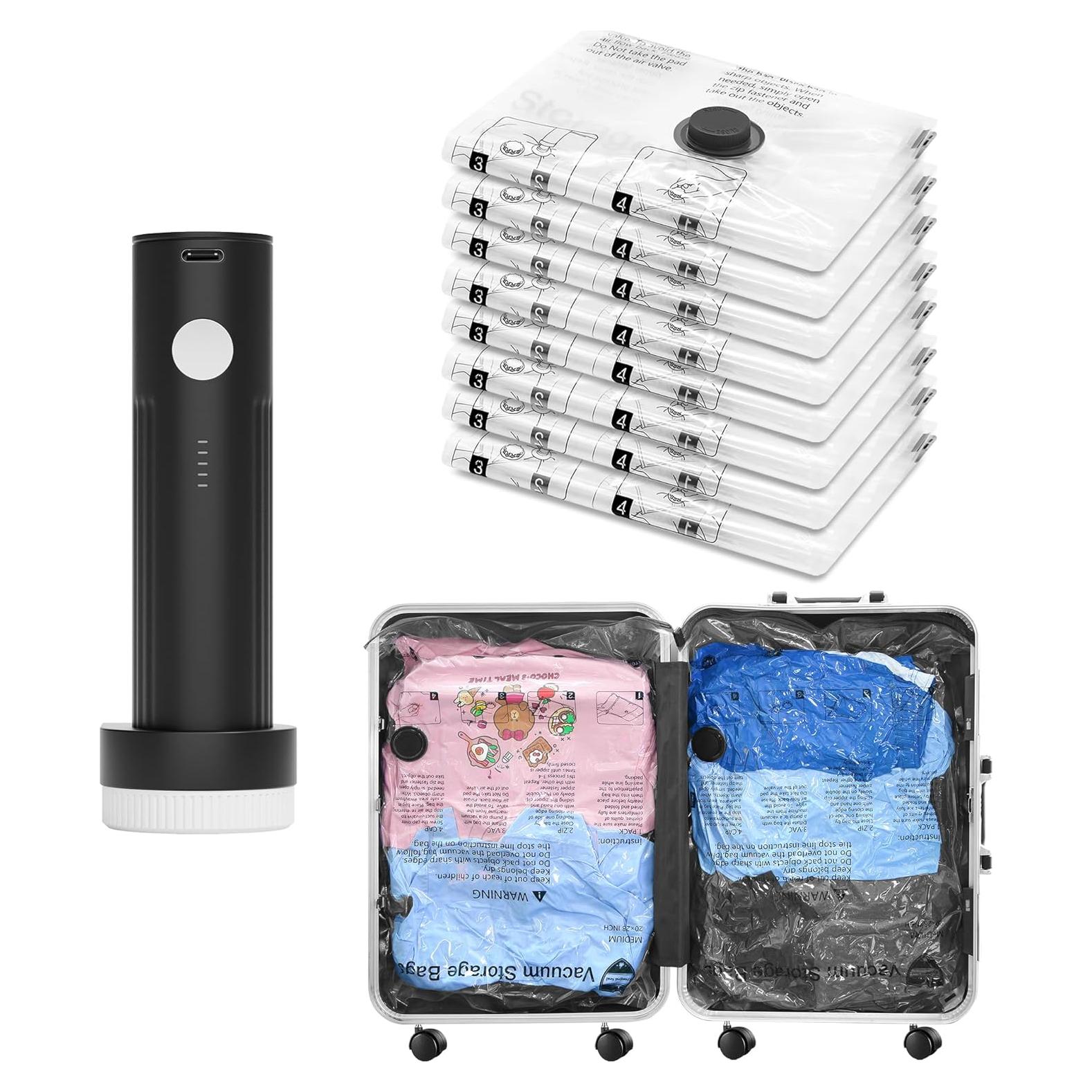 Bolsas de Vacío SUOCO 8 Pequeñas para Ropa de Viaje