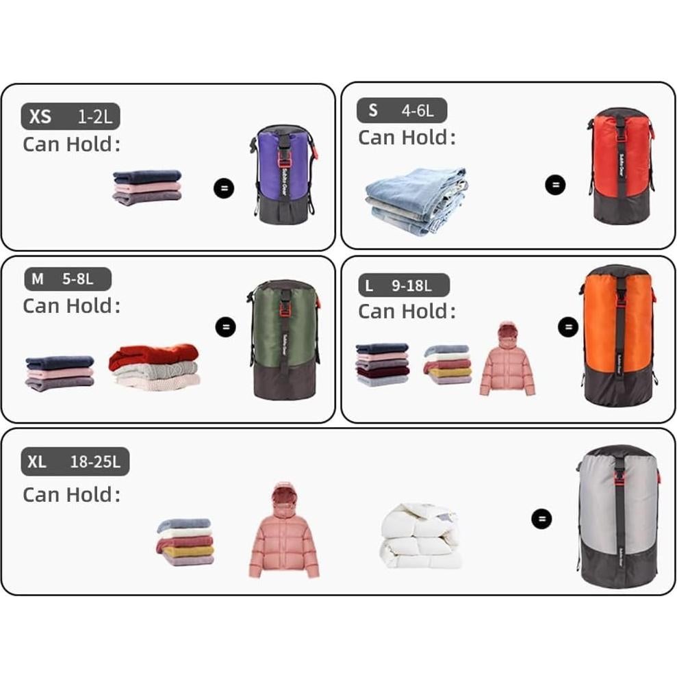 Saco de Compresión Ultra-Ligero Yundxi Nylon 70D 1L-25L