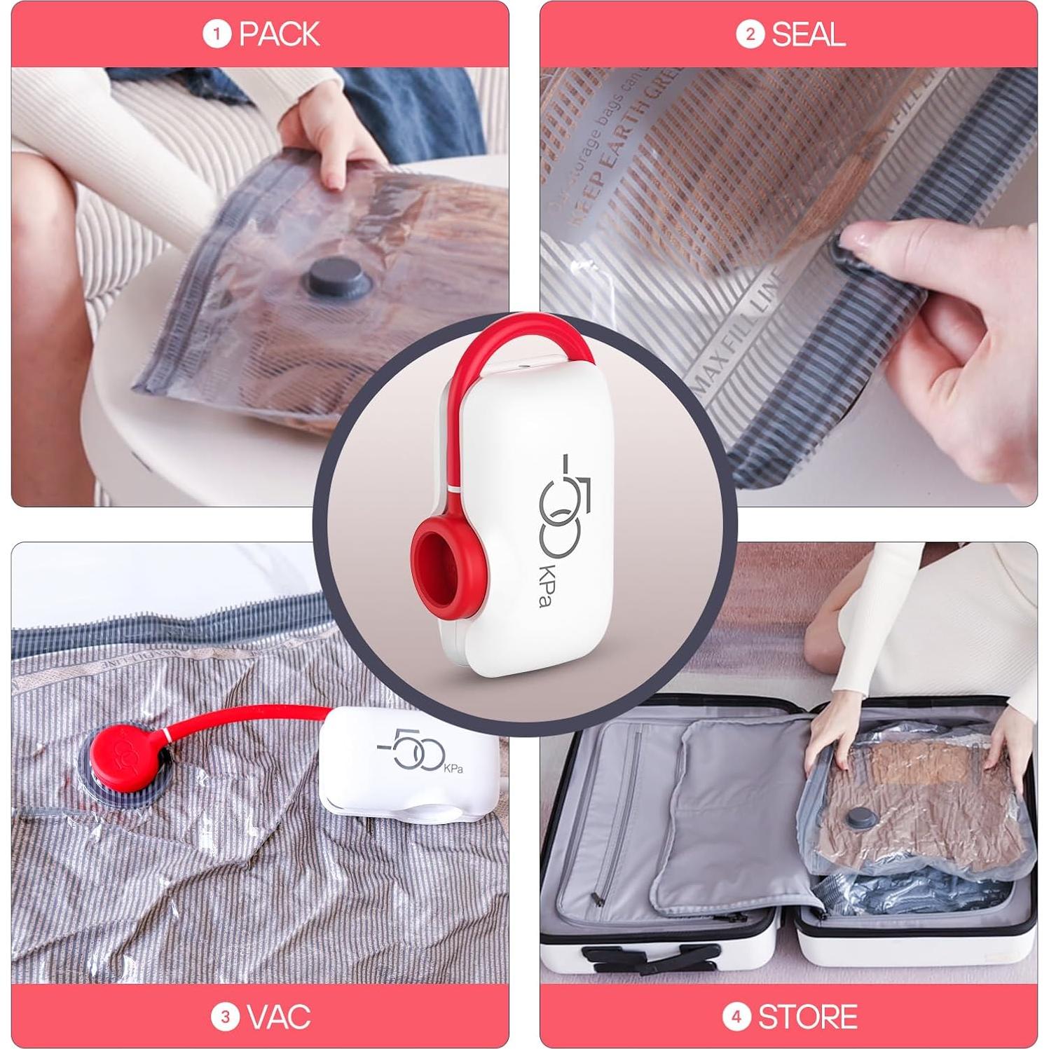 Bolsas de Almacenamiento al Vacío VMstr - 9 Bolsas + Bomba Eléctrica