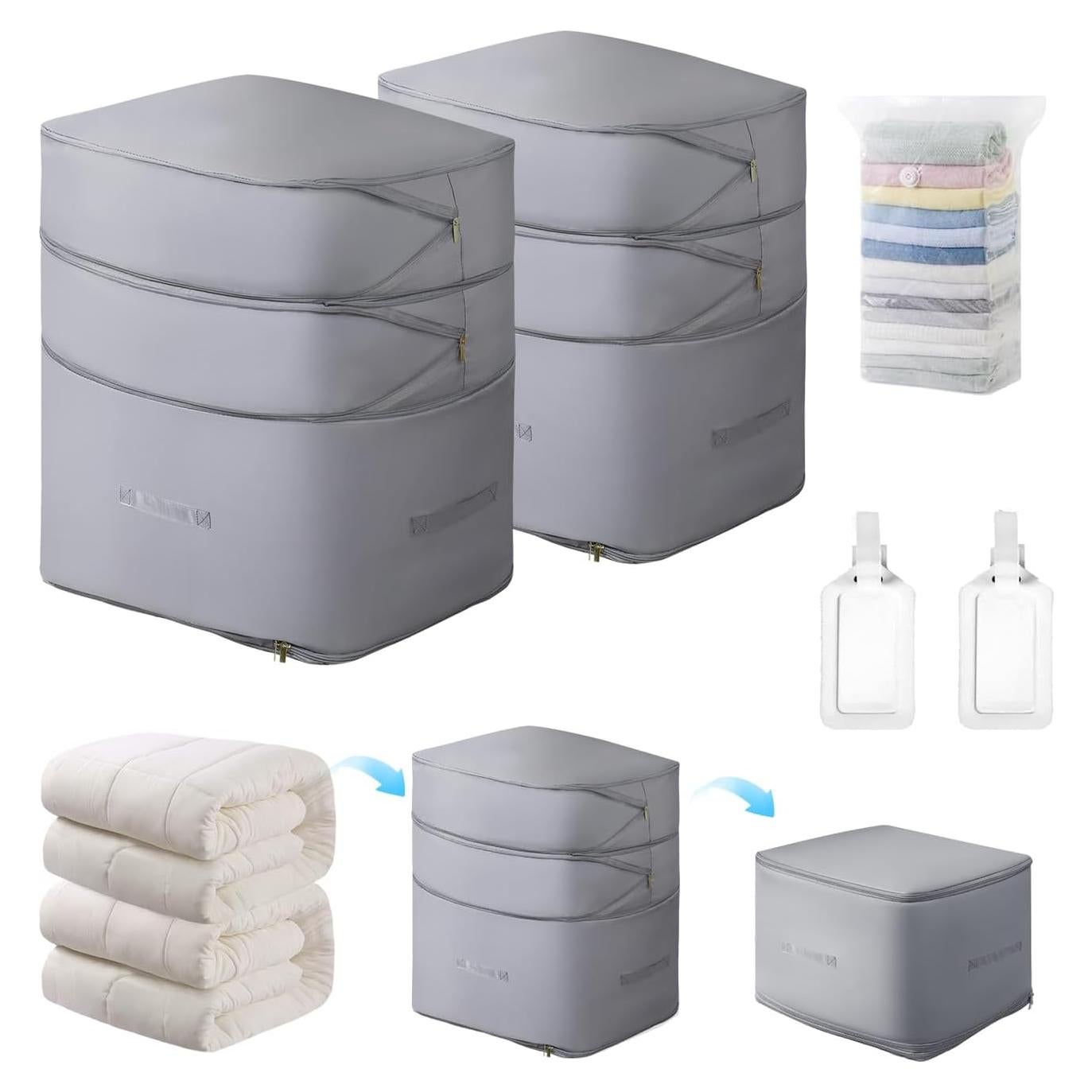 Bolsas de Almacenamiento Vercclik 2 Paquete Compresión Gris
