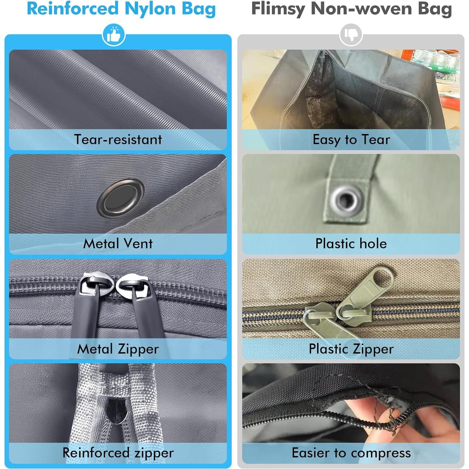 Bolsas de Almacenamiento Vercclik 2 Paquete Compresión Gris